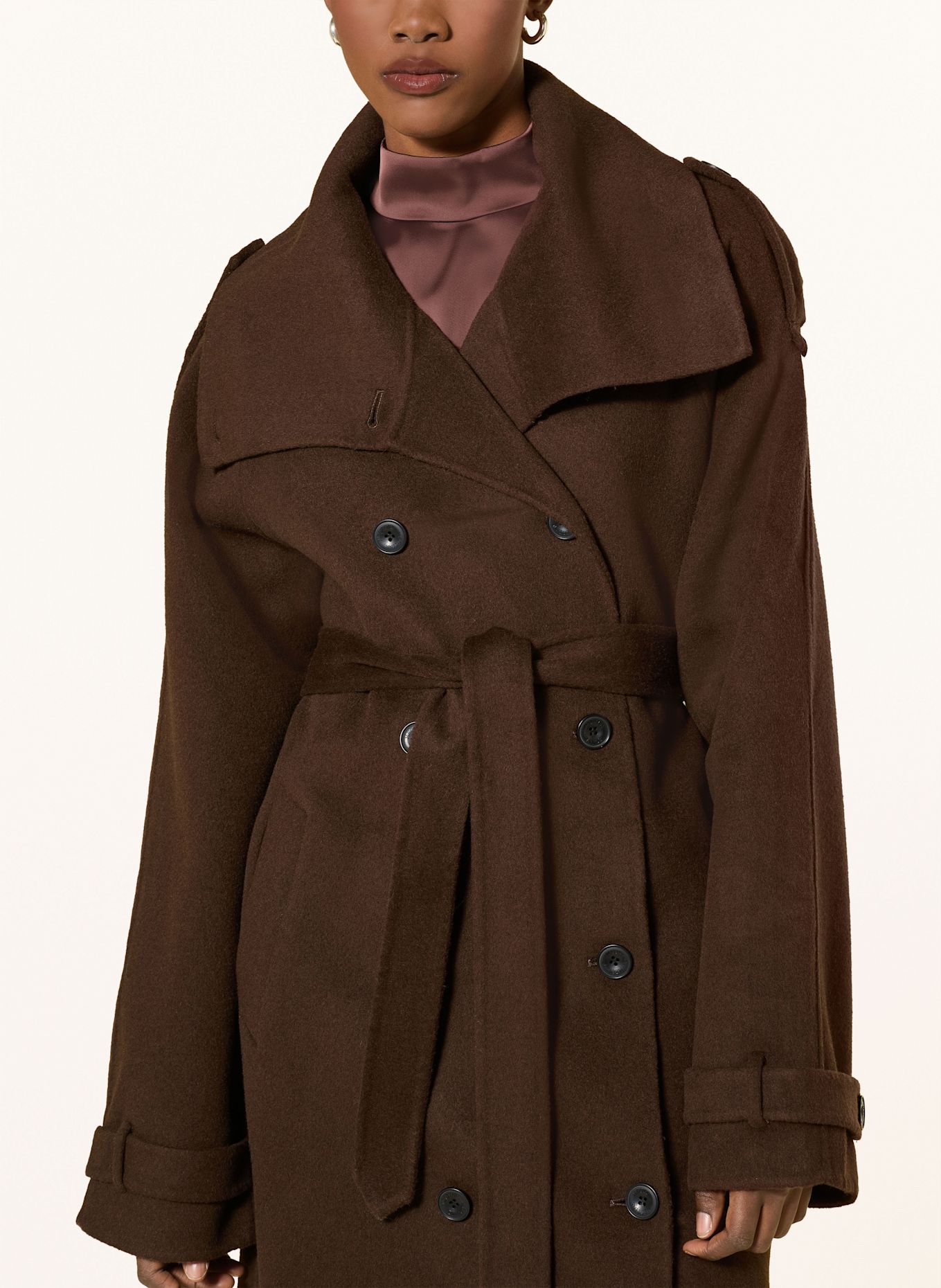 MEOTINE Wollmantel BELLO: DUNKELBRAUN