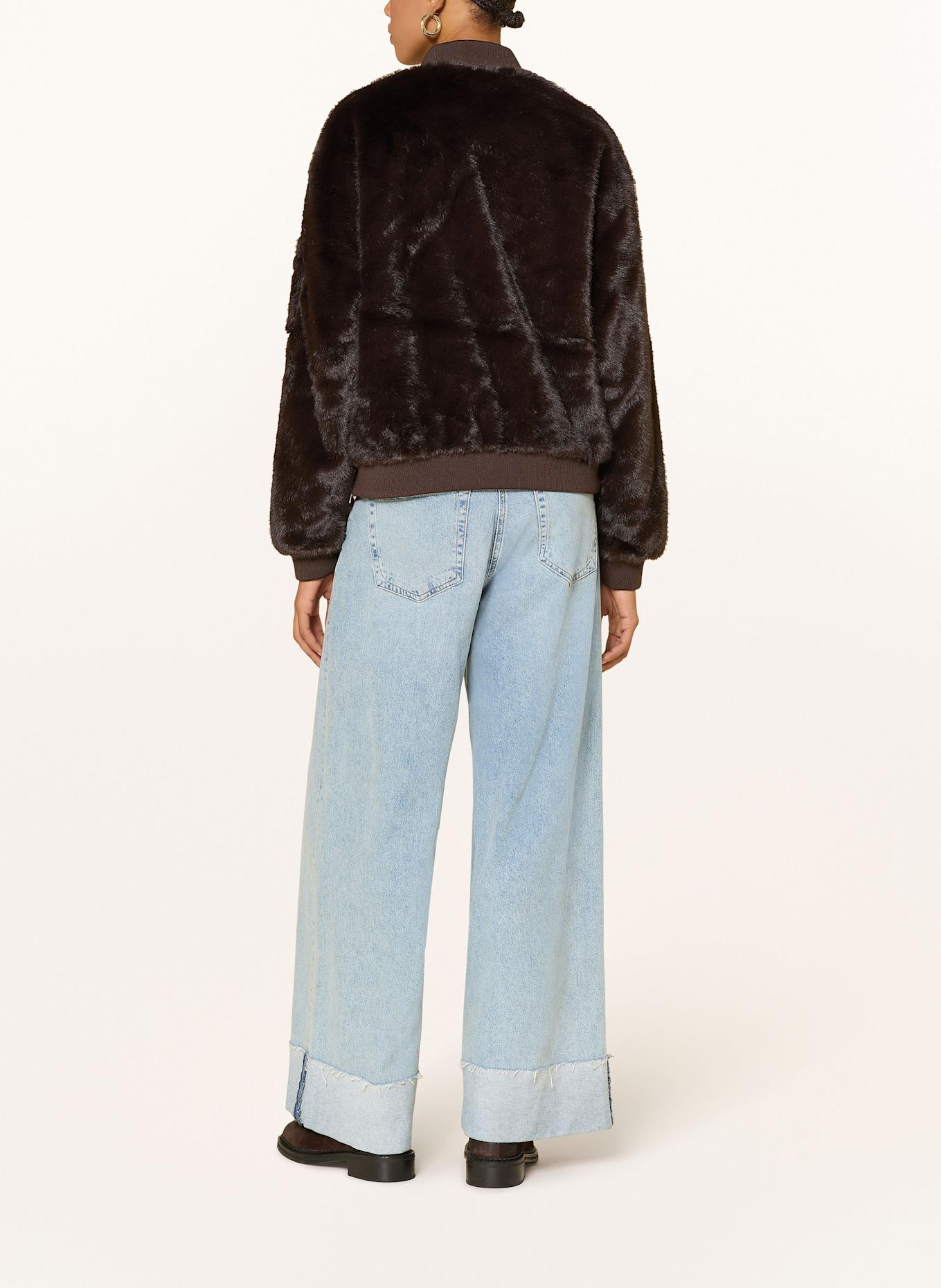 BOMBERS ORIGINAL Kunstpelz-Jacke: DUNKELBRAUN