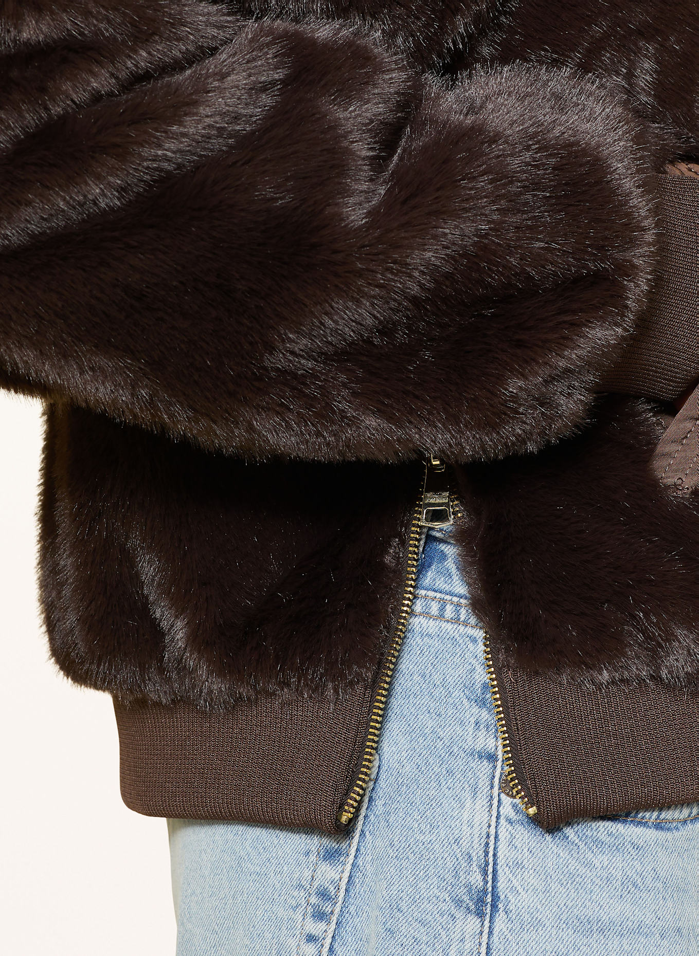 BOMBERS ORIGINAL Kunstpelz-Jacke: DUNKELBRAUN