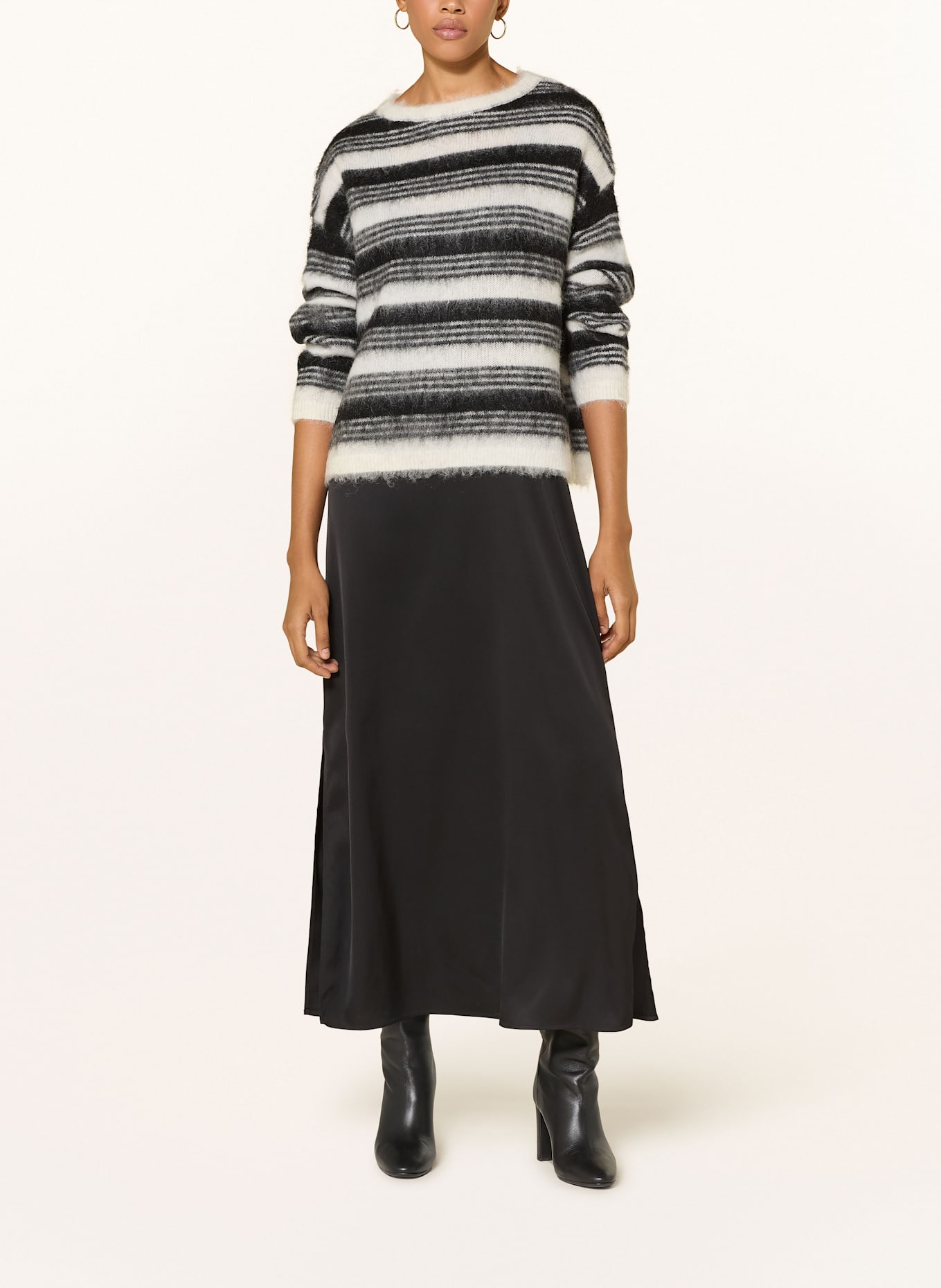 Grace Pullover mit Mohair: SCHWARZ / ECRU