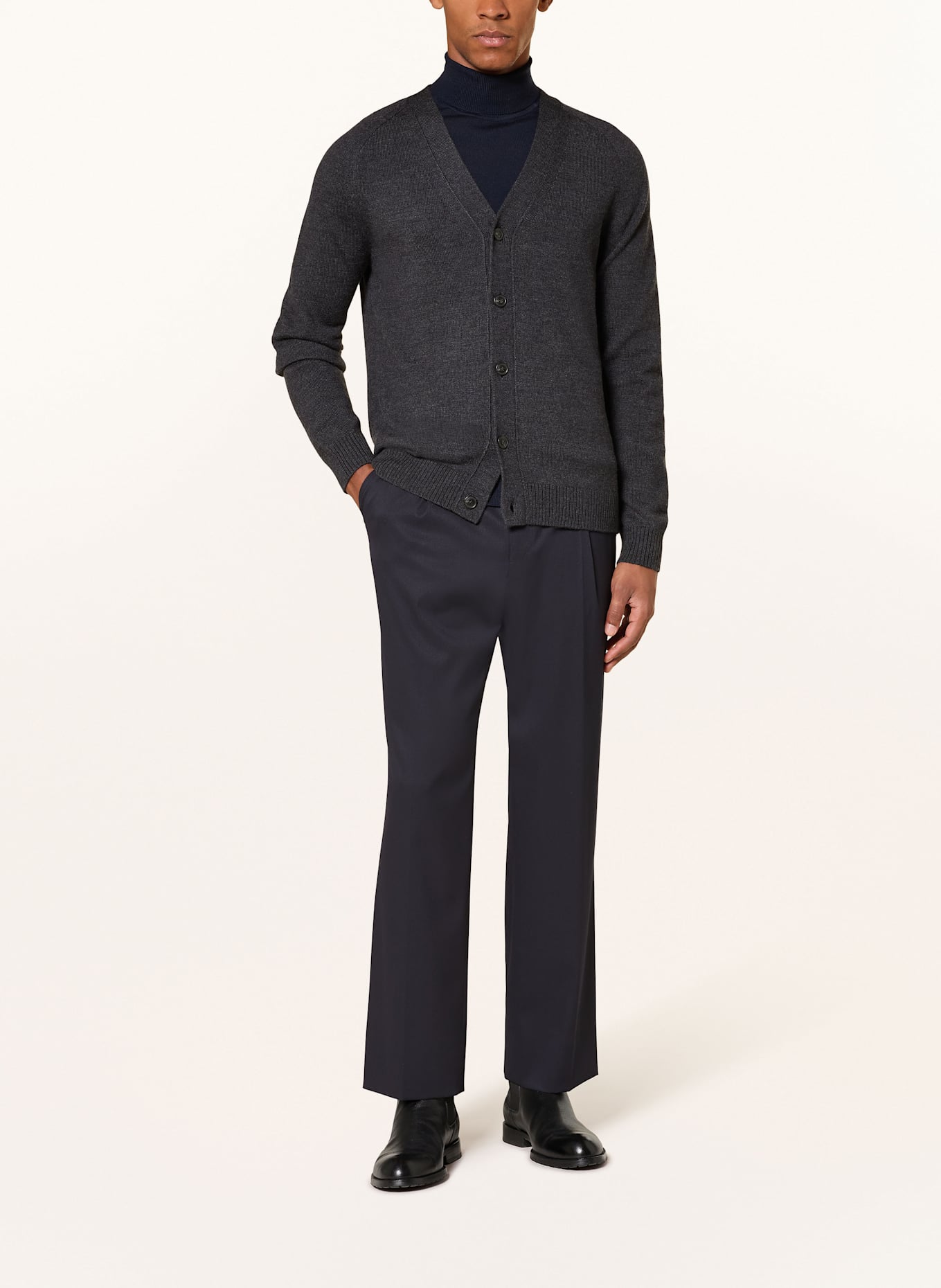 TIGER OF SWEDEN Strickjacke EDDIE: DUNKELGRAU