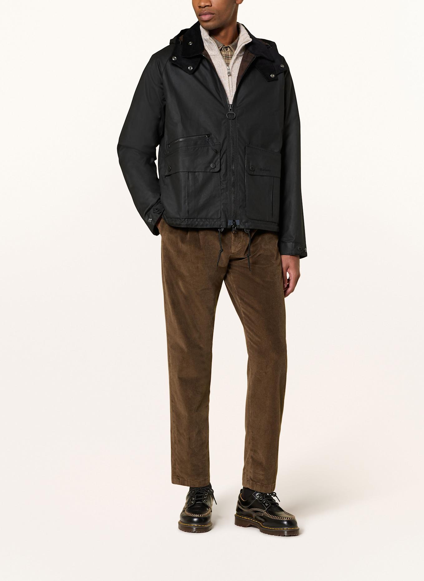 Barbour Fieldjacket mit abnehmbarem Kragen: SCHWARZ