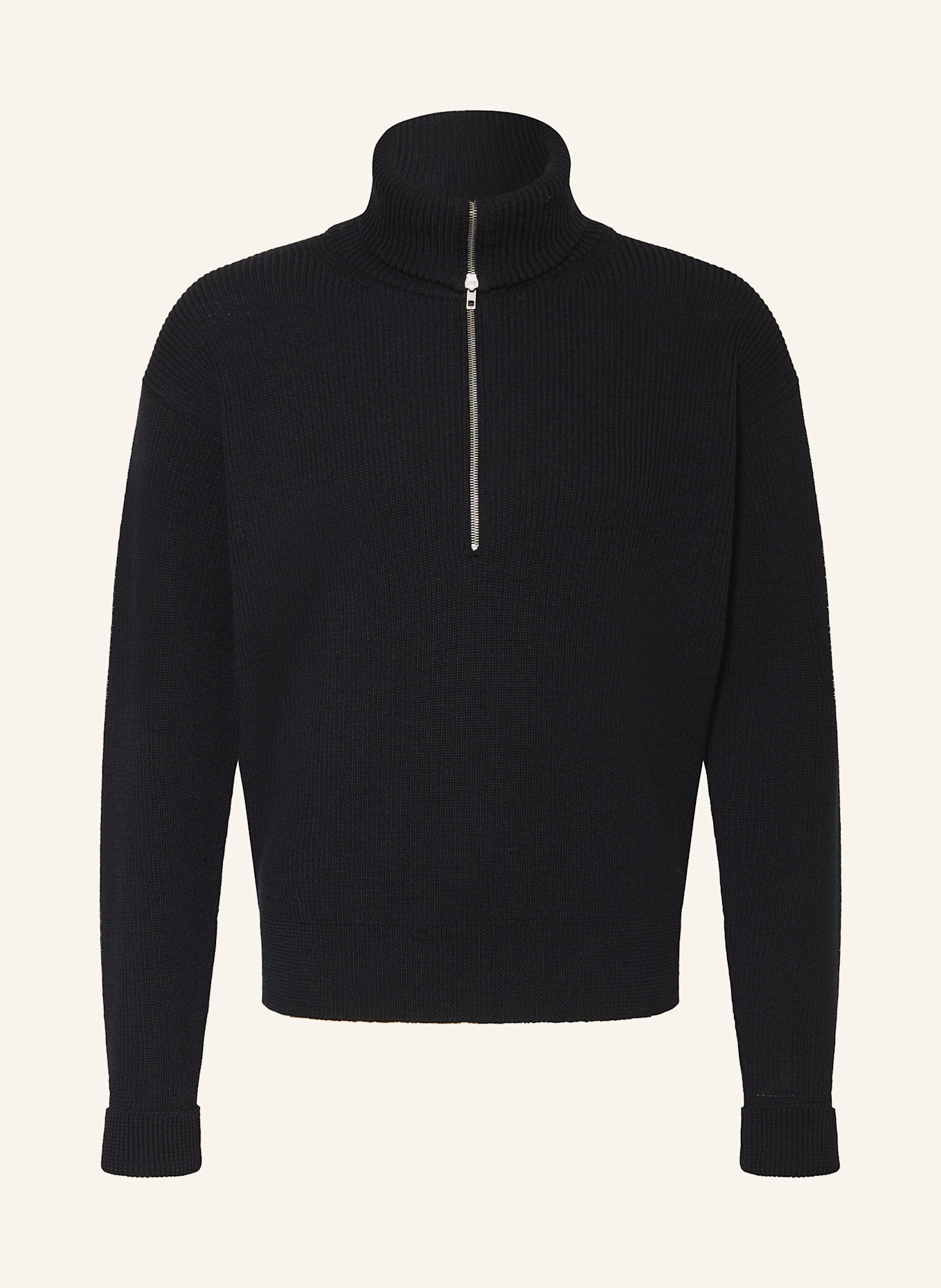 LEMAIRE Sweter typu troyer: CZARNY