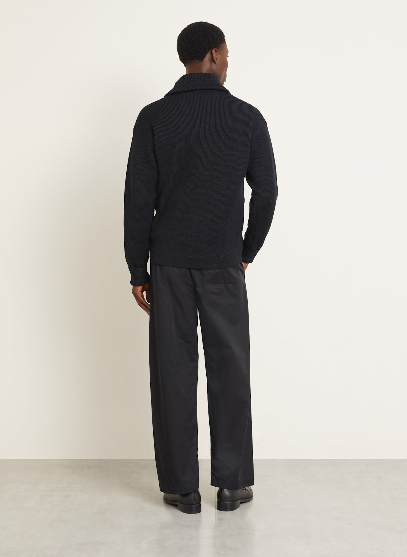 LEMAIRE Sweter typu troyer: CZARNY