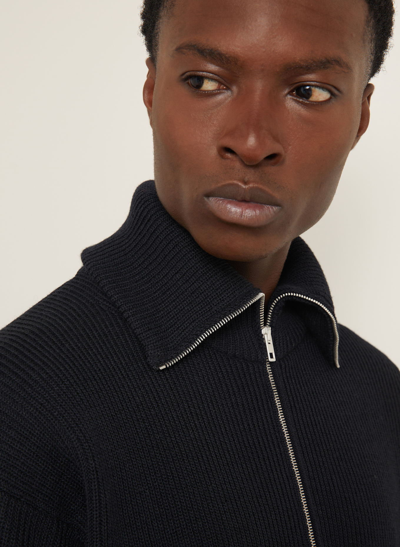 LEMAIRE Sweter typu troyer: CZARNY