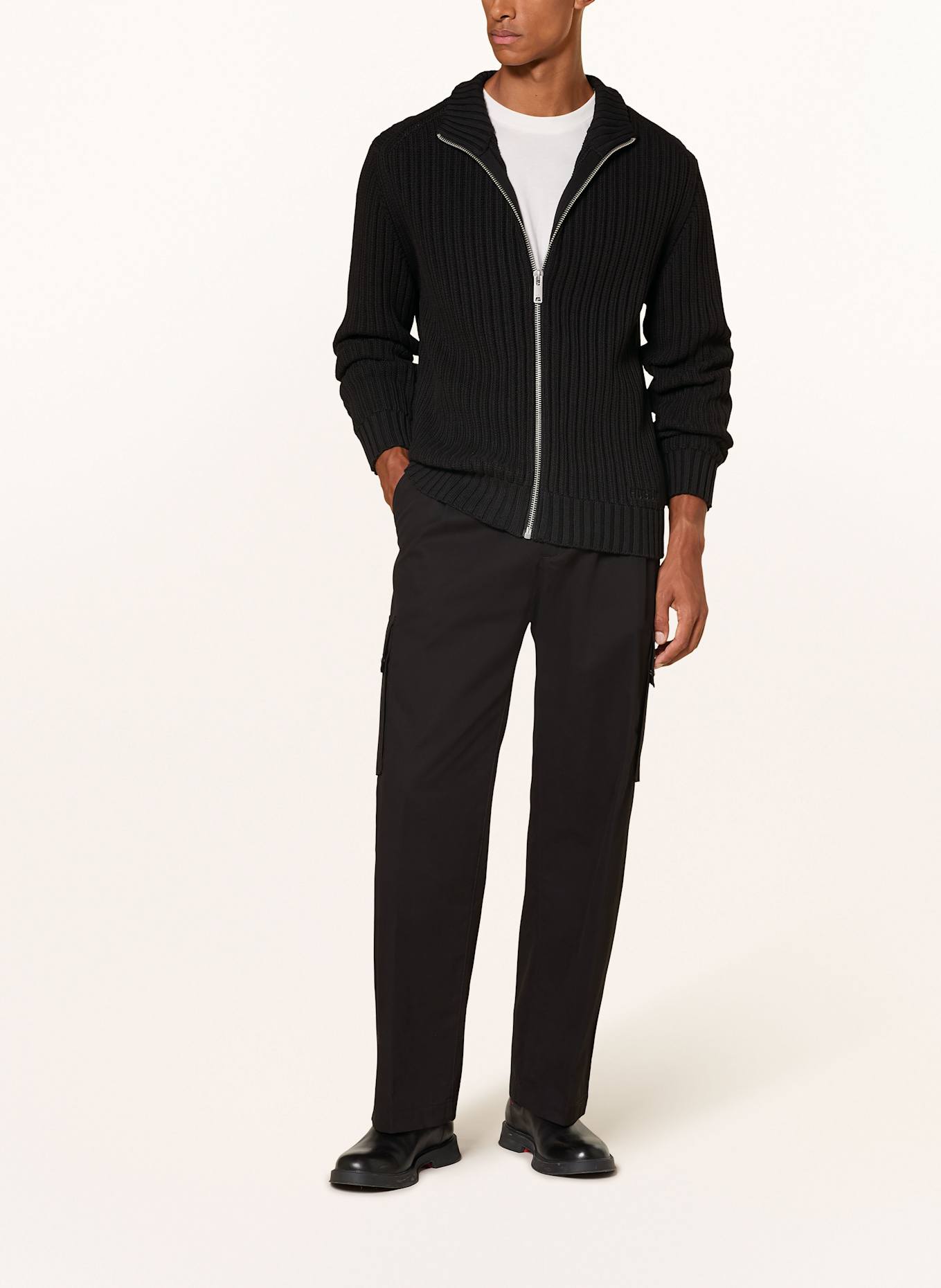 HUGO Strickjacke SRITON: SCHWARZ