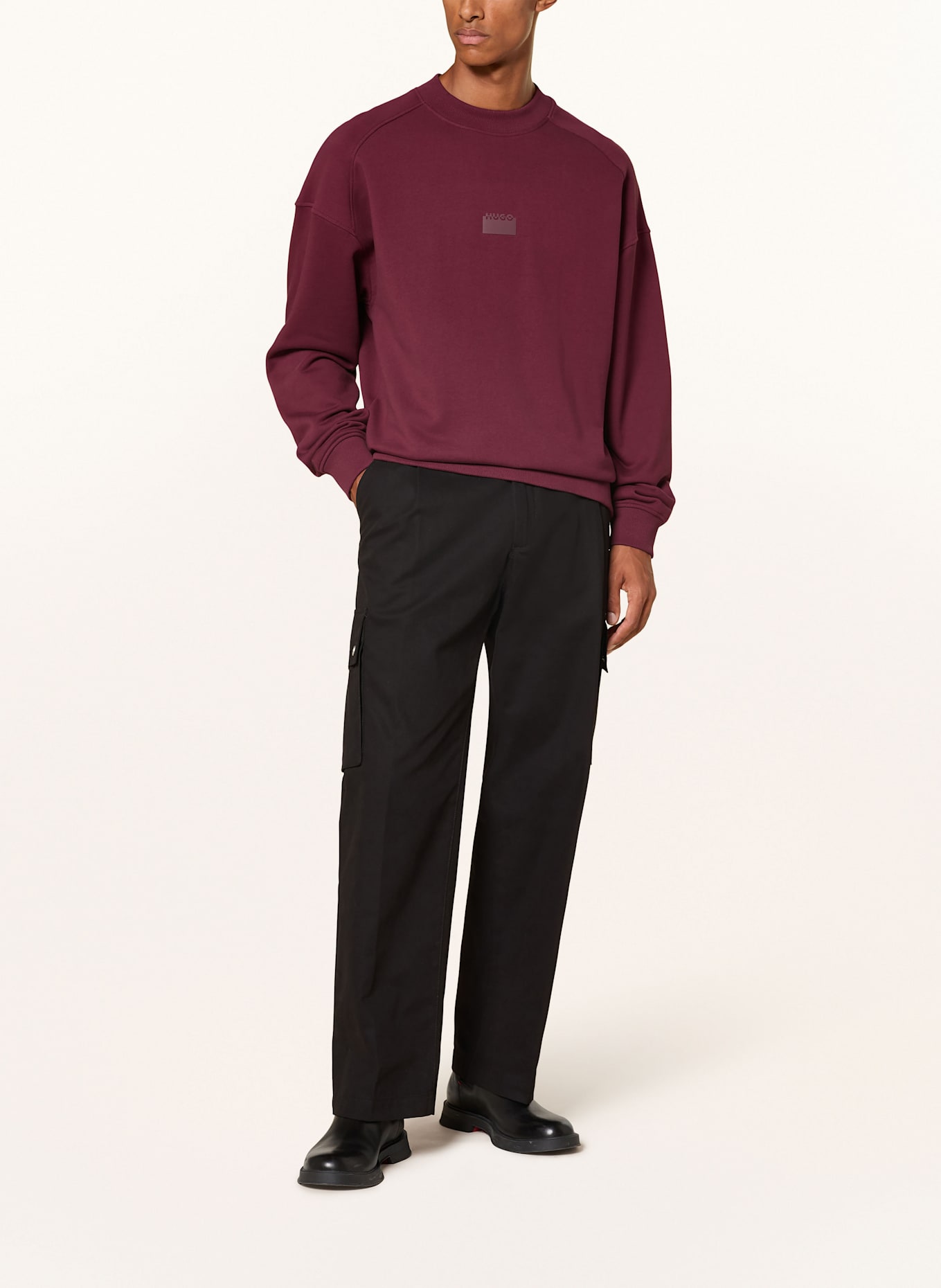 HUGO Sweatshirt DELASTCREW: DUNKELROT