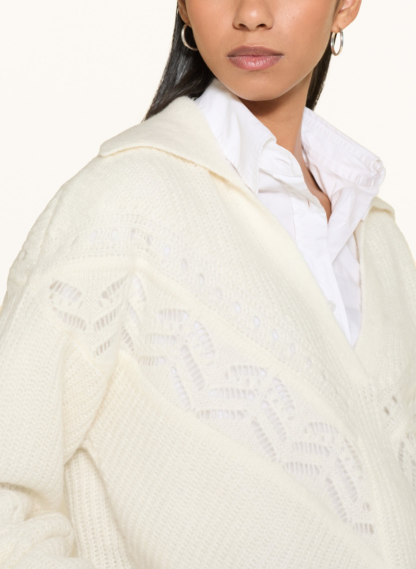 BOSS Pullover FORTELLI mit Alpaka: WEISS