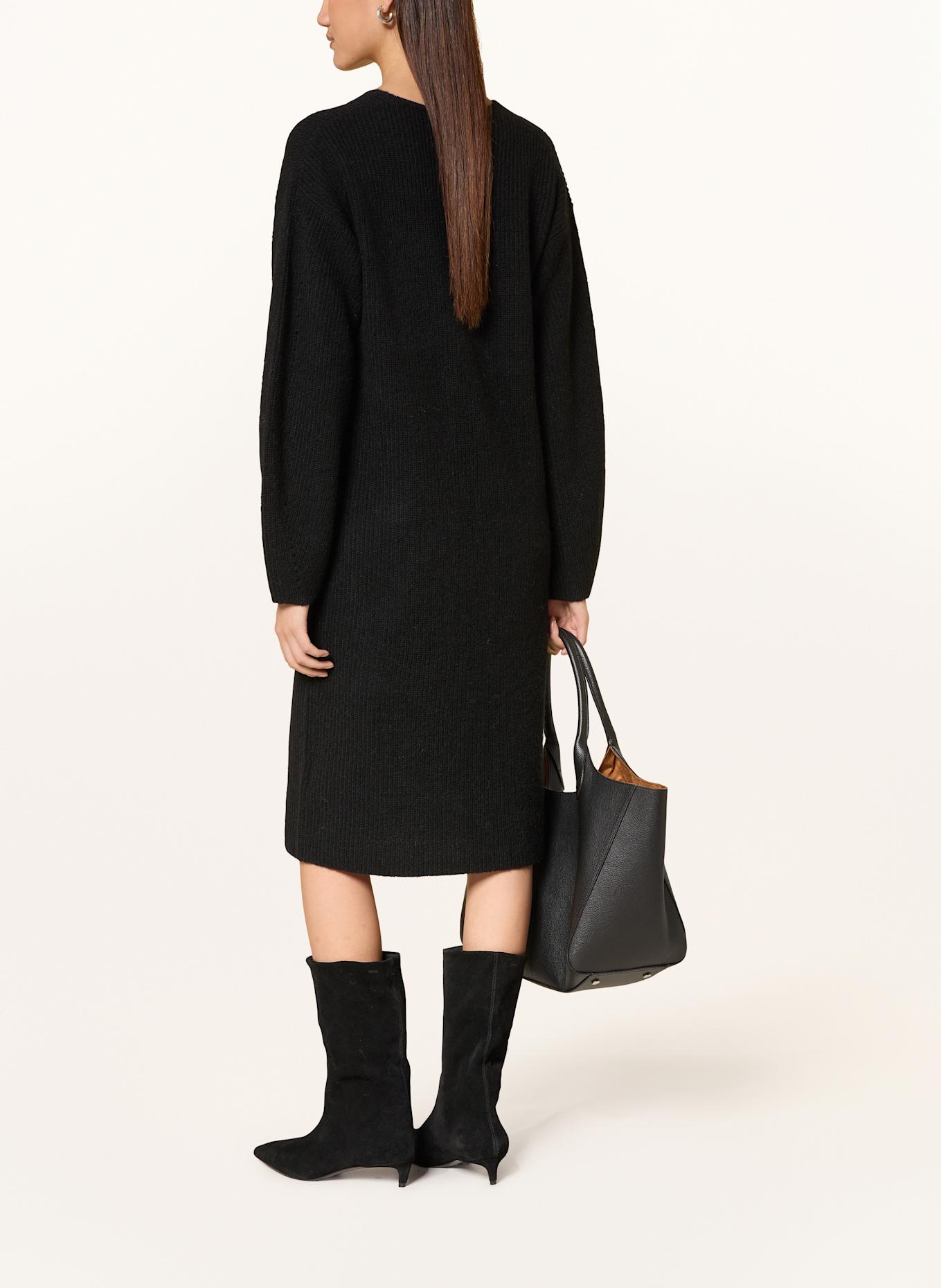 BOSS Stickkleid FUSIL mit Alpaka: SCHWARZ