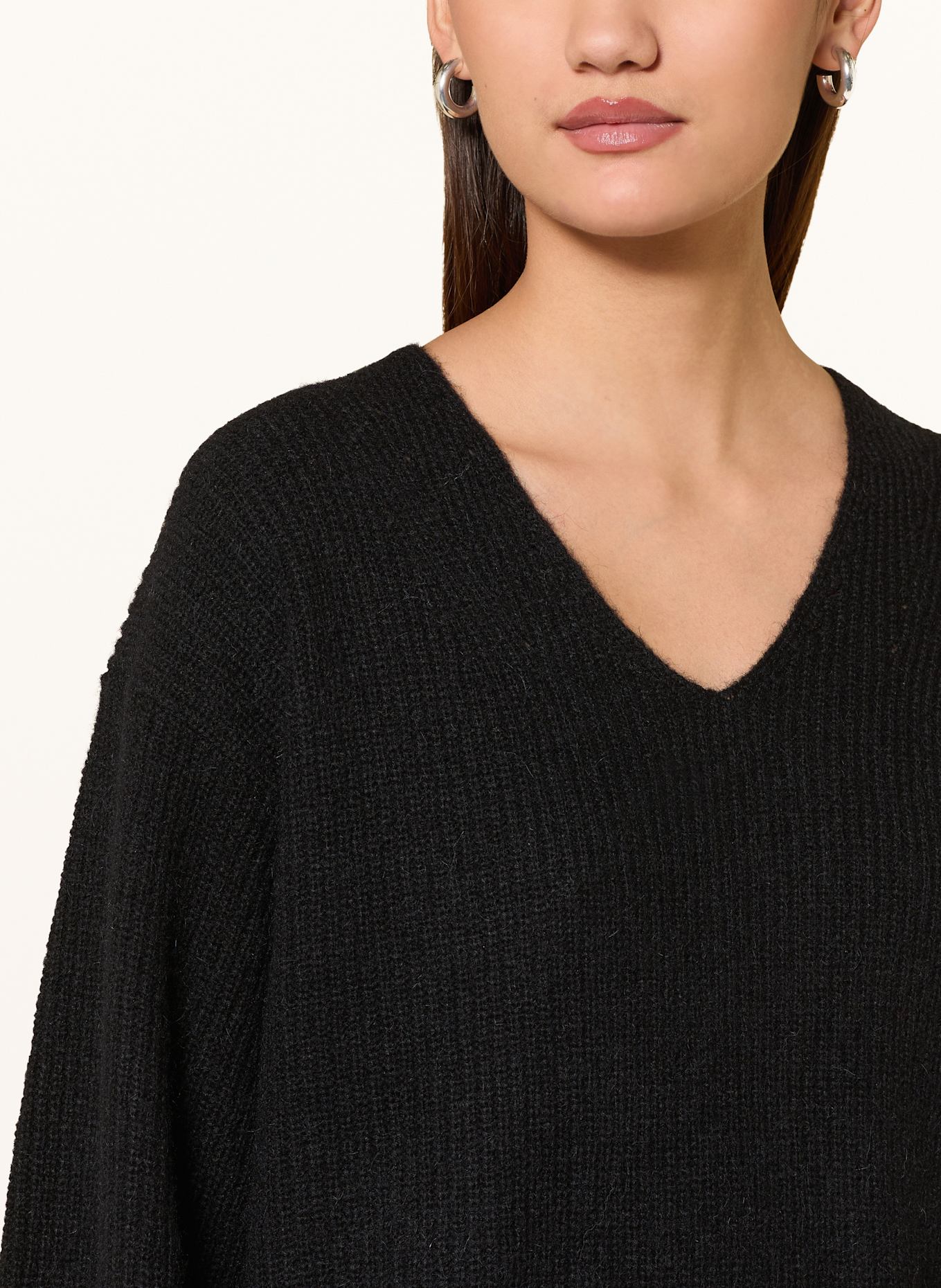 BOSS Stickkleid FUSIL mit Alpaka: SCHWARZ