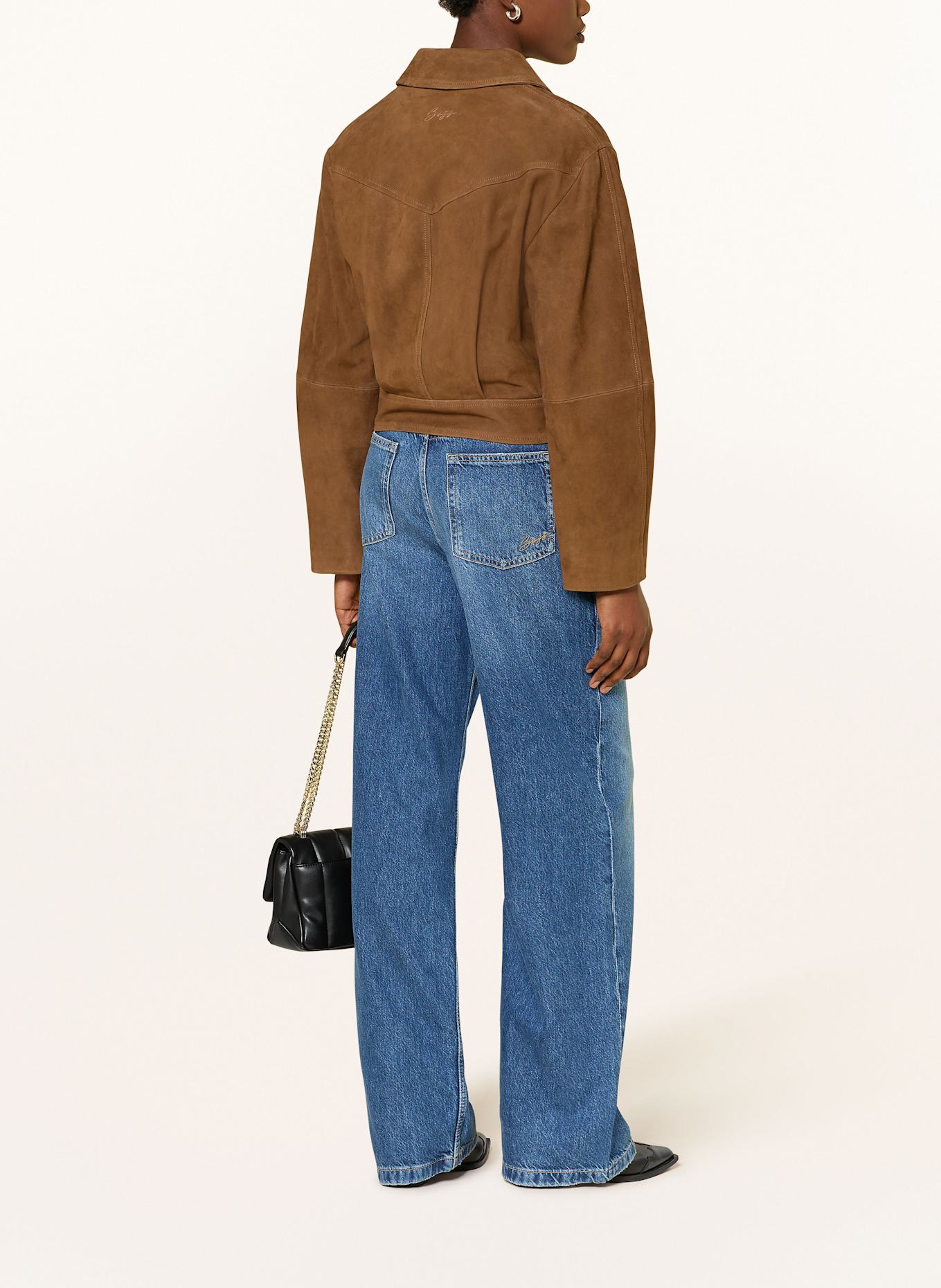 BOSS Lederjacke SADELA: BEIGE