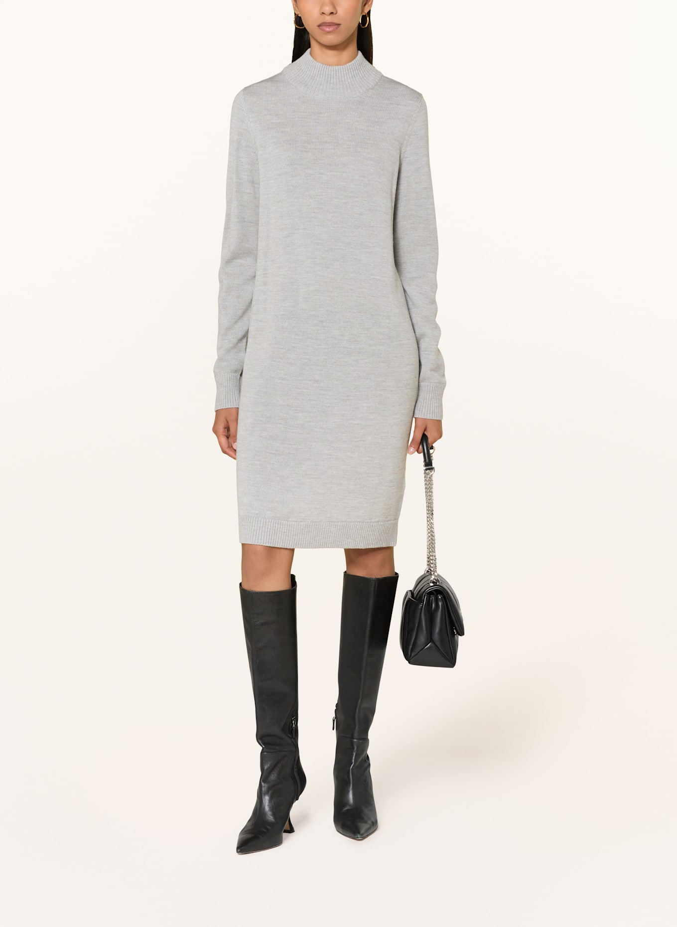 BOSS Strickkleid FABELLAN: HELLGRAU