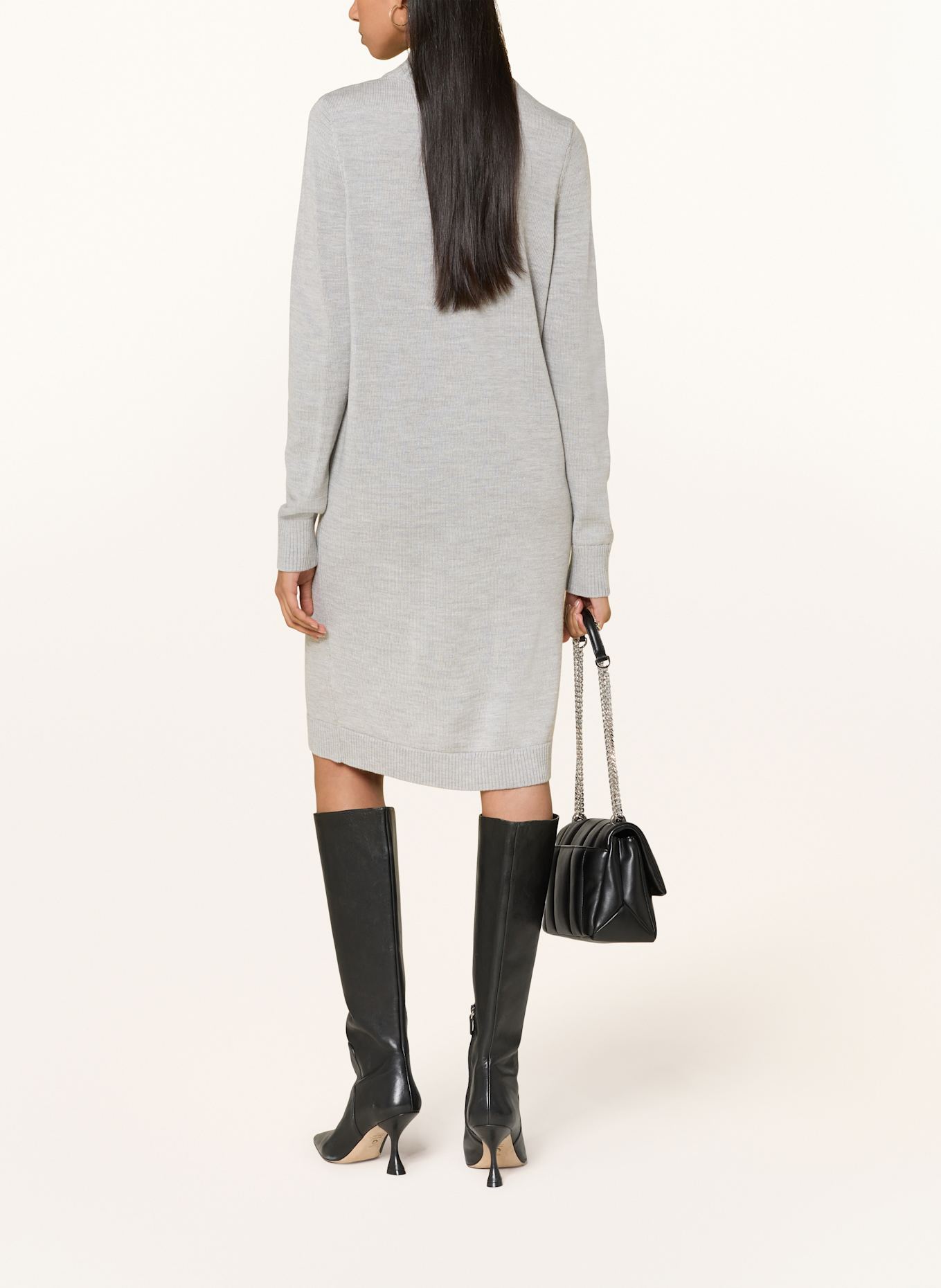 BOSS Strickkleid FABELLAN: HELLGRAU