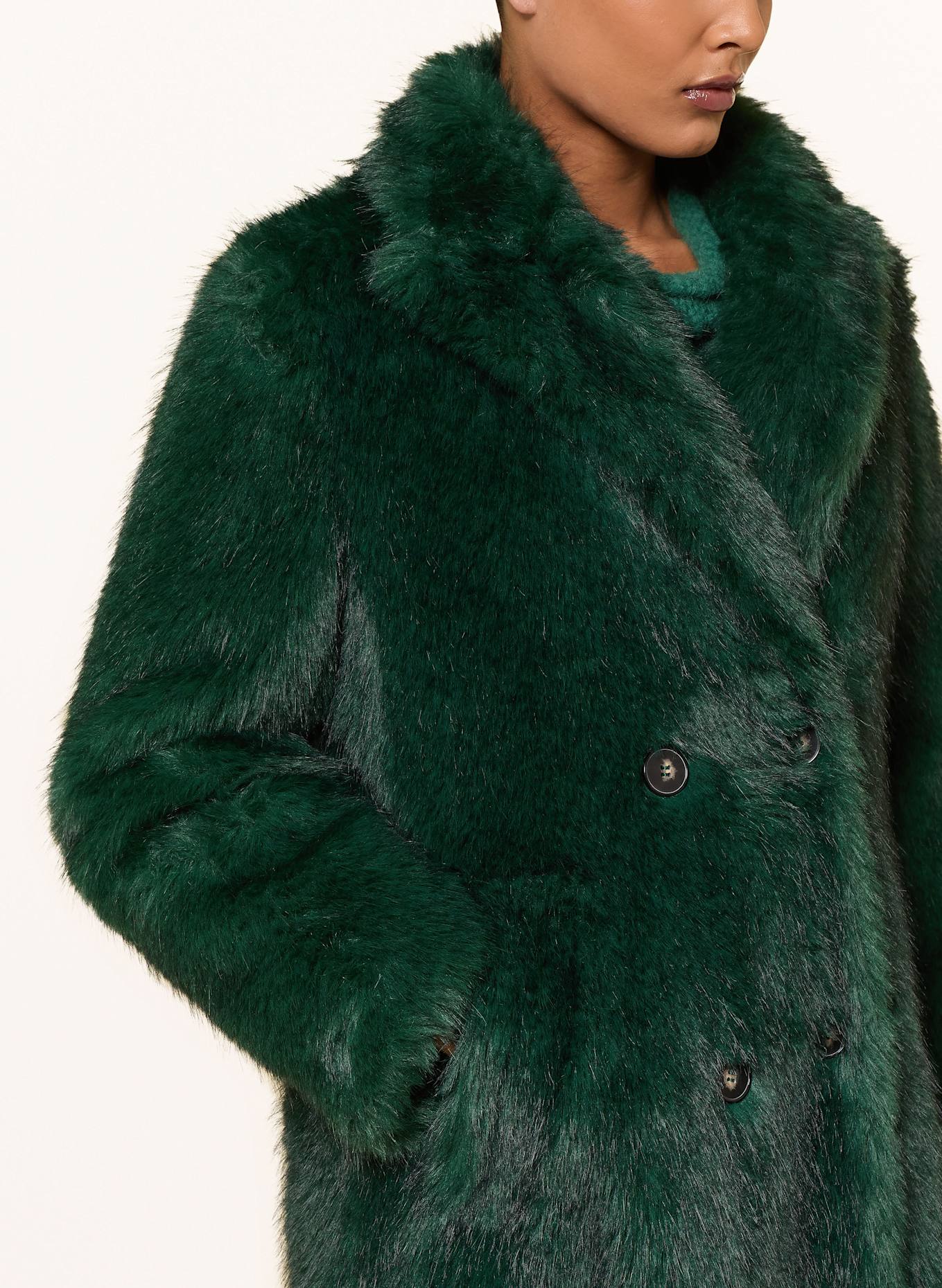 MARC CAIN Kunstpelz-Mantel: GRÜN
