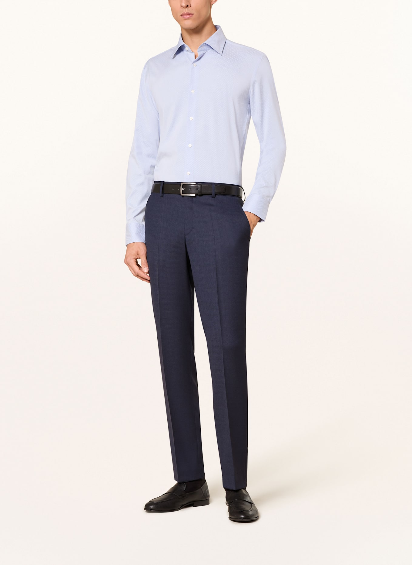 BOSS Hemd HANK Slim Fit: HELLBLAU / WEISS