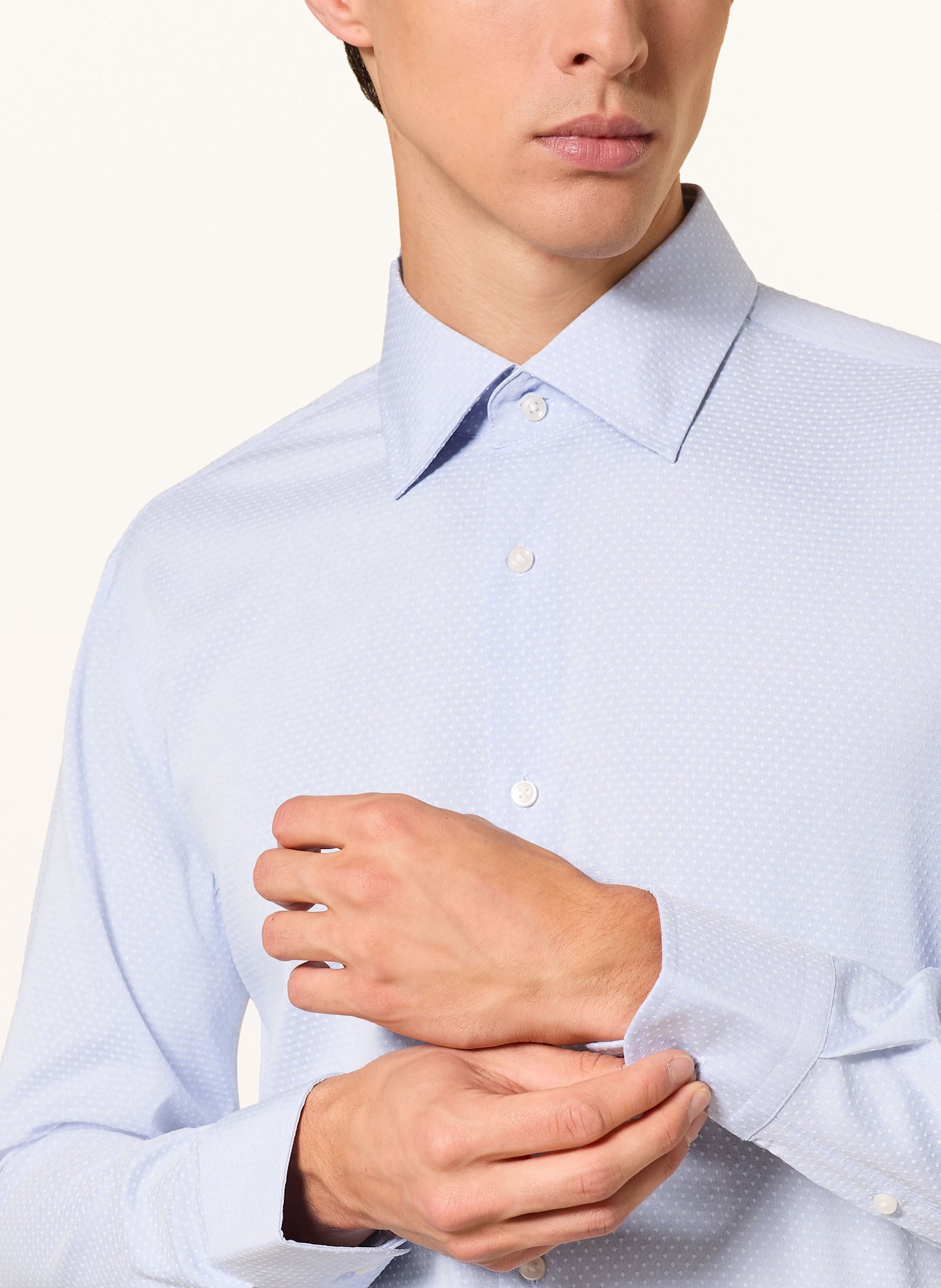 BOSS Hemd HANK Slim Fit: HELLBLAU / WEISS