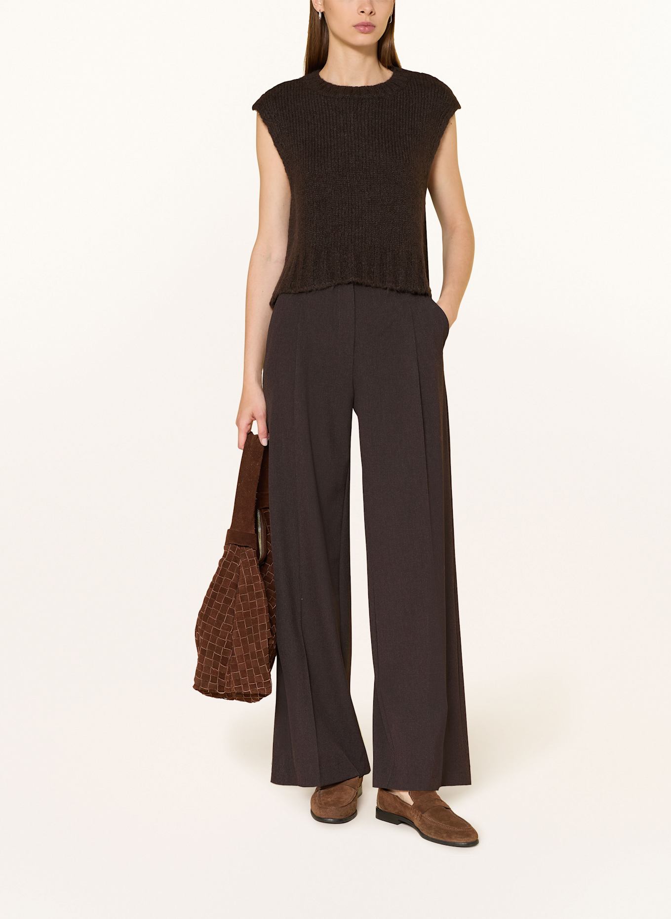 LANIUS Pullunder mit Alpaka: DUNKELBRAUN