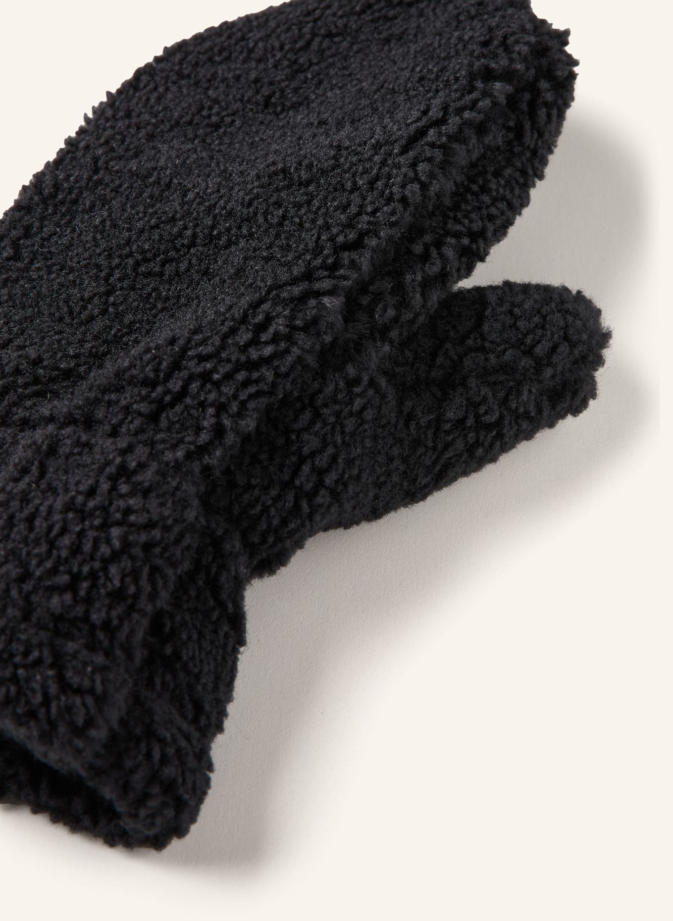 LOEVENICH Handschuhe aus Teddyfell: SCHWARZ