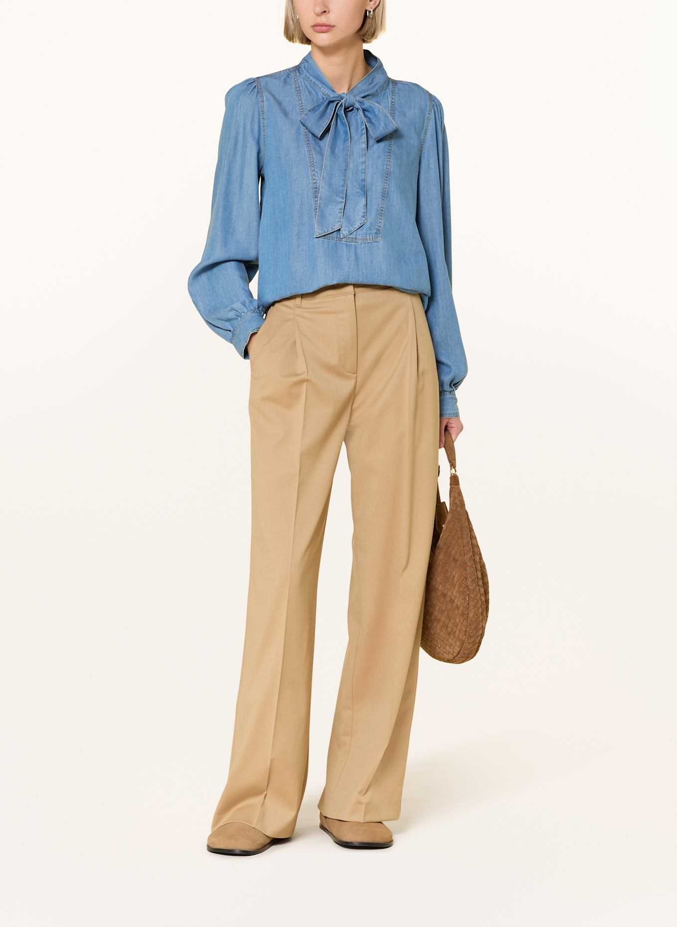 Emily VAN DEN BERGH Schluppenbluse in Jeansoptik: BLAU