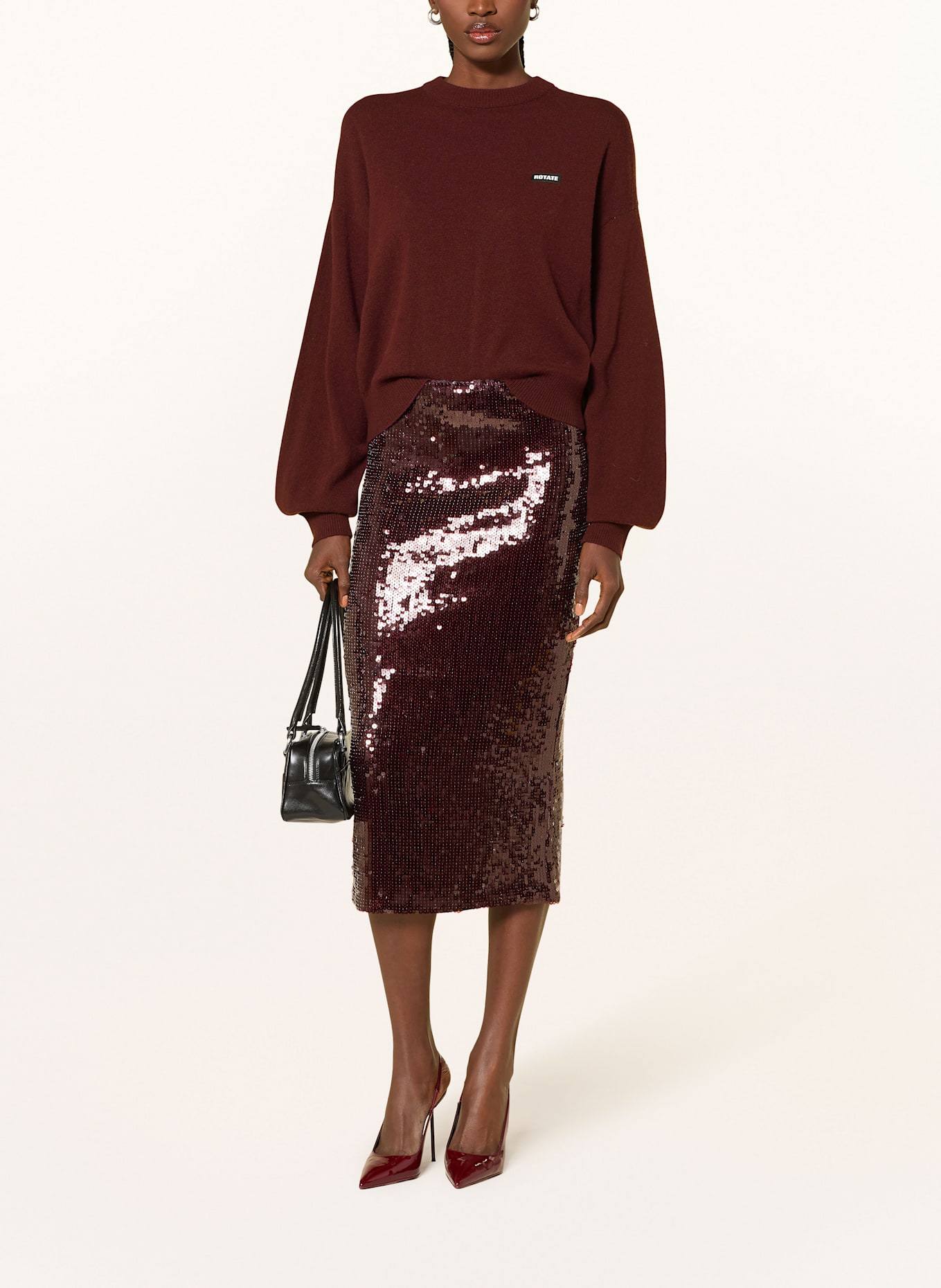 ROTATE Pullover: DUNKELROT