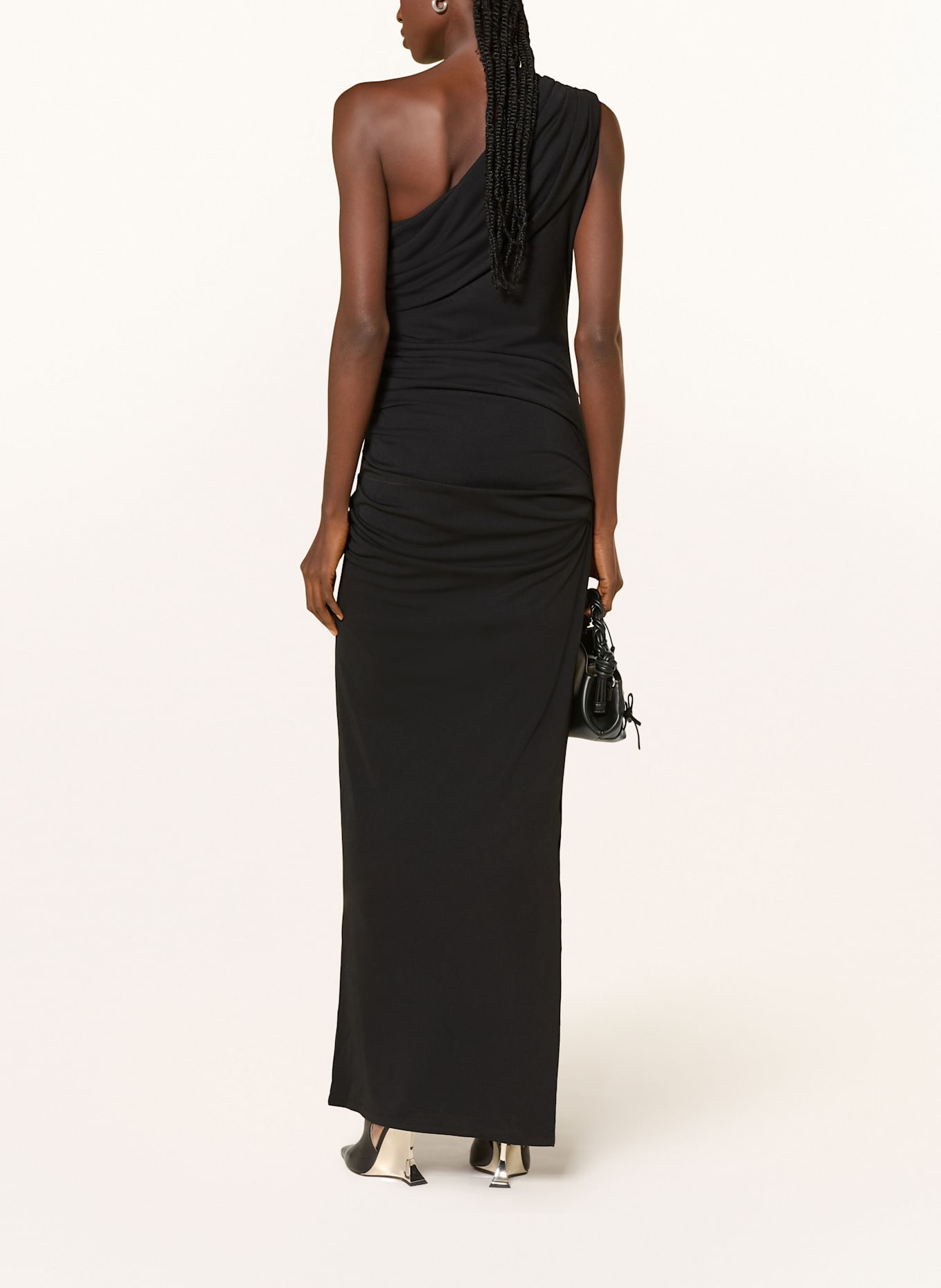 ROTATE One-Shoulder-Kleid: SCHWARZ