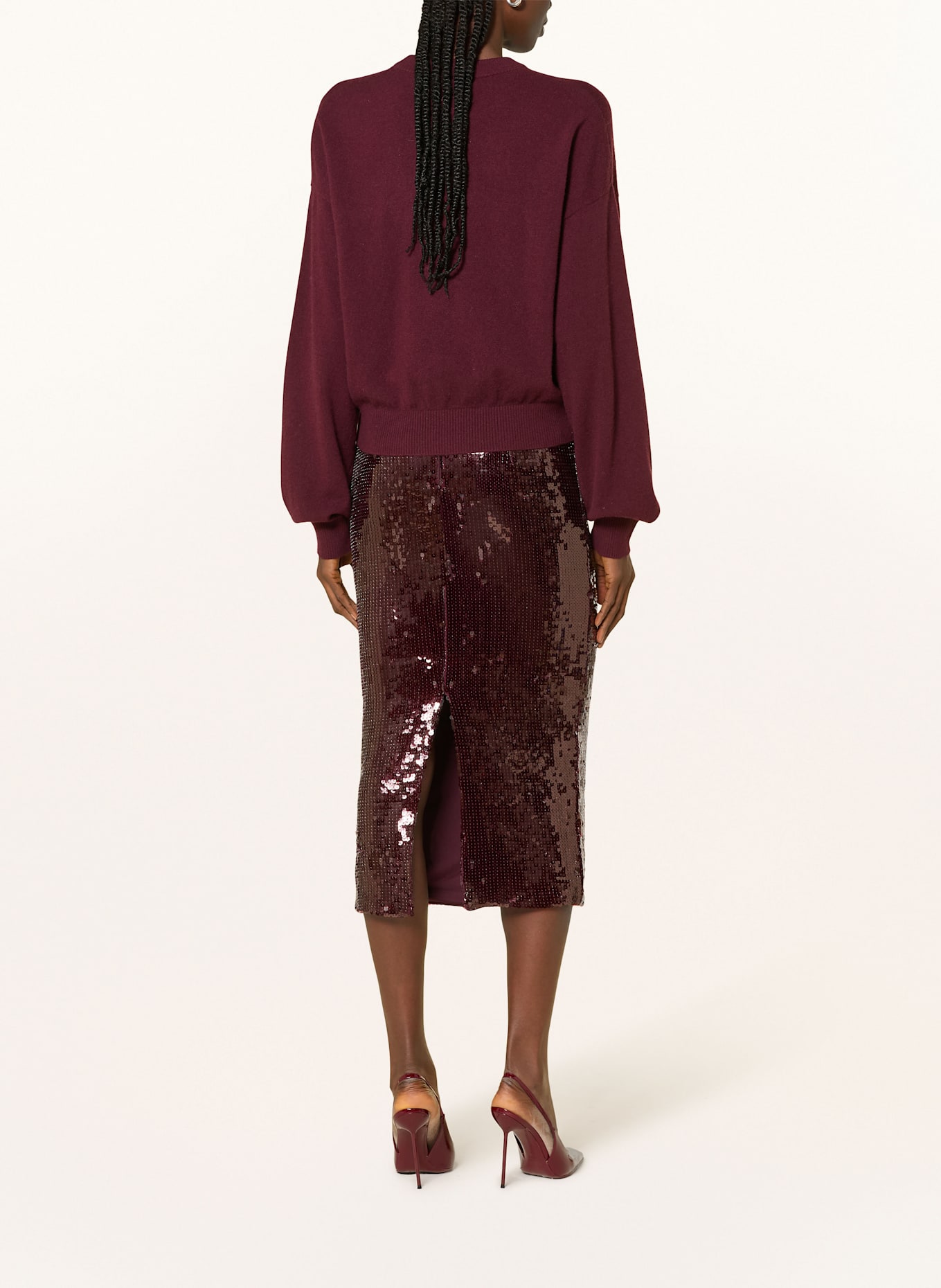 ROTATE Skirt: DARK RED