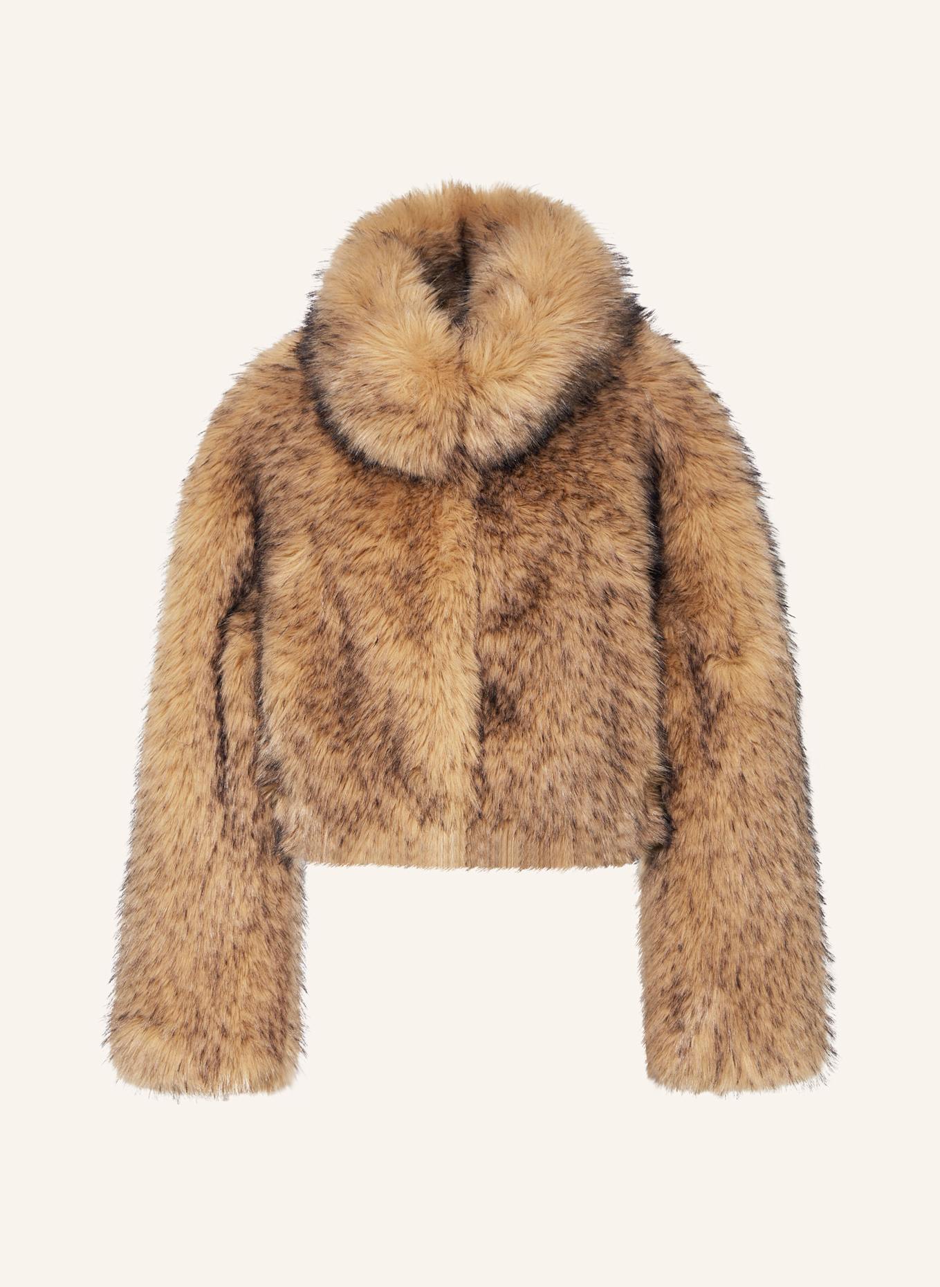 ROTATE Kunstpelz-Jacke: HELLBRAUN