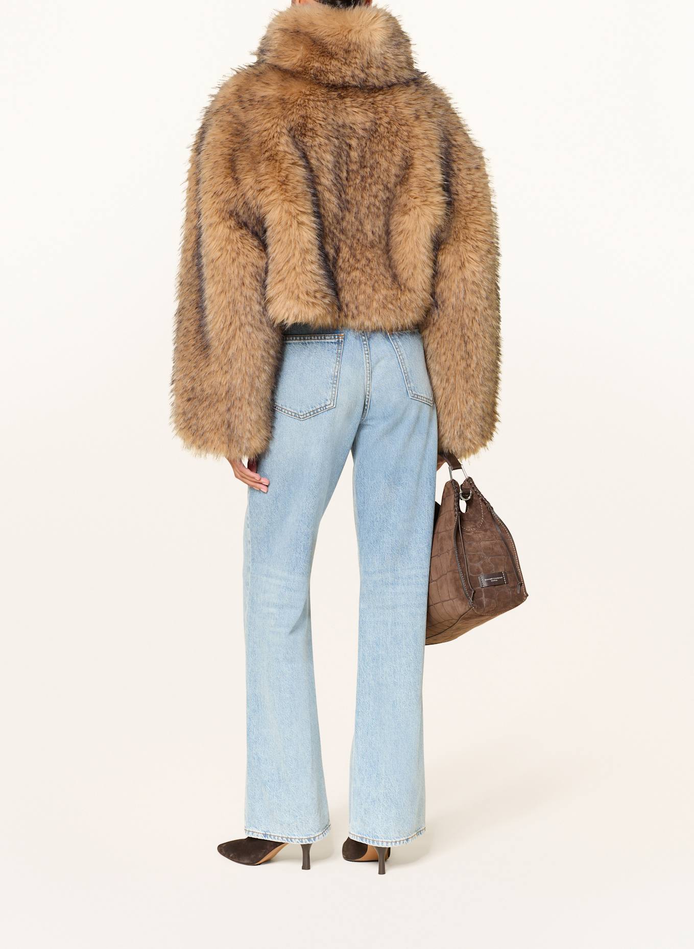 ROTATE Kunstpelz-Jacke: HELLBRAUN