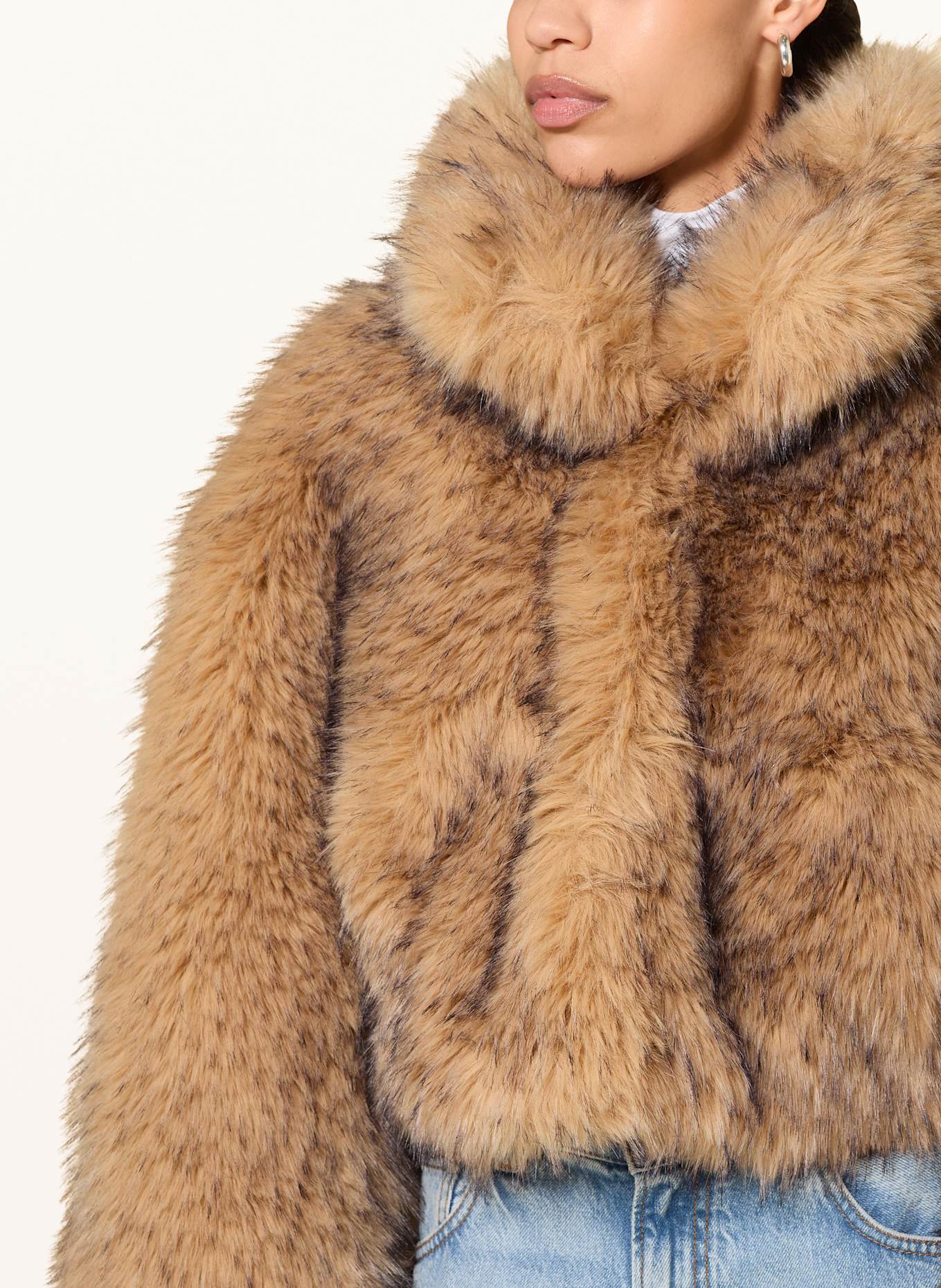 ROTATE Kunstpelz-Jacke: HELLBRAUN