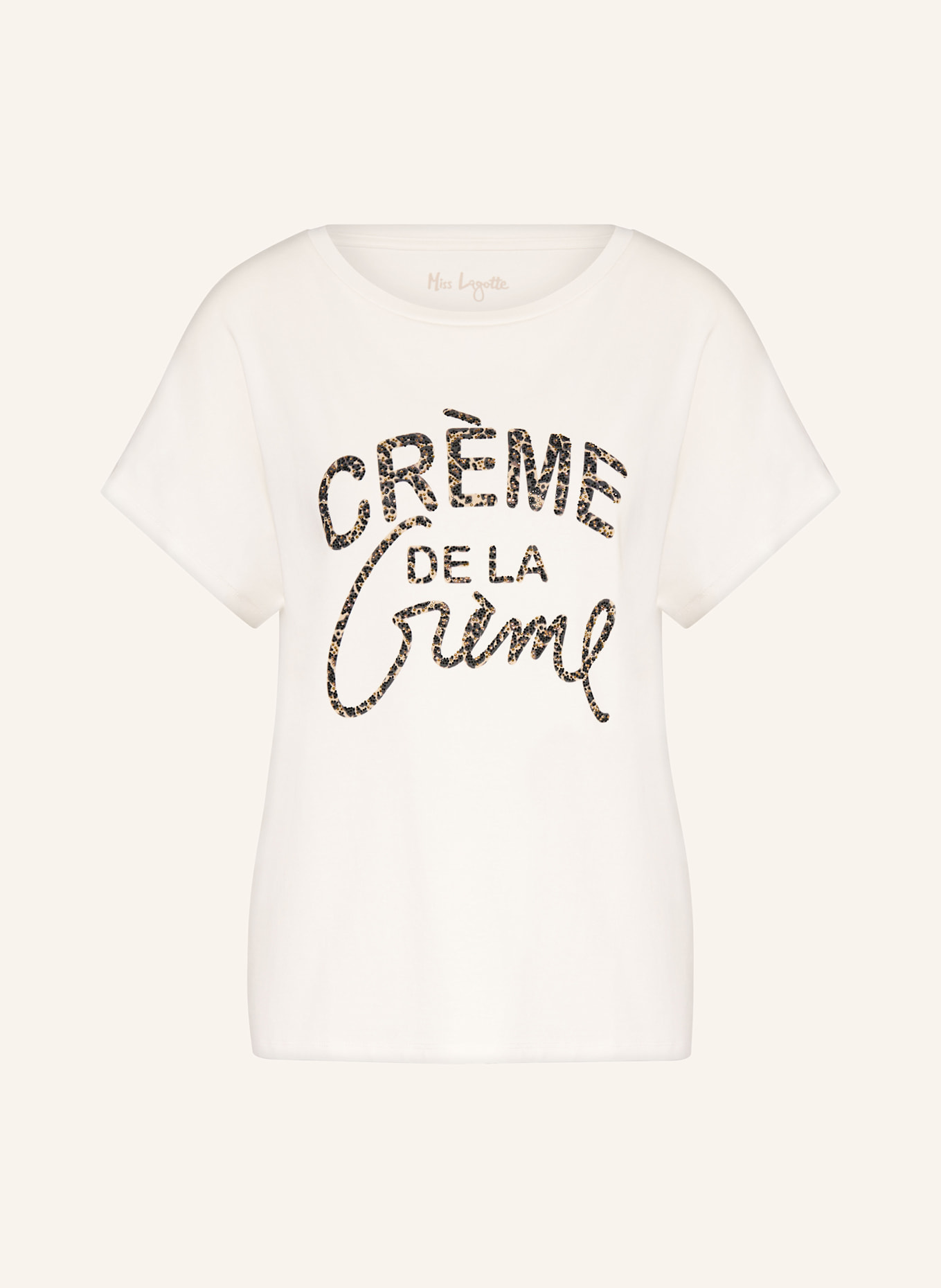 Miss Lagotte T-shirt avec pierres précieuses: BLANC