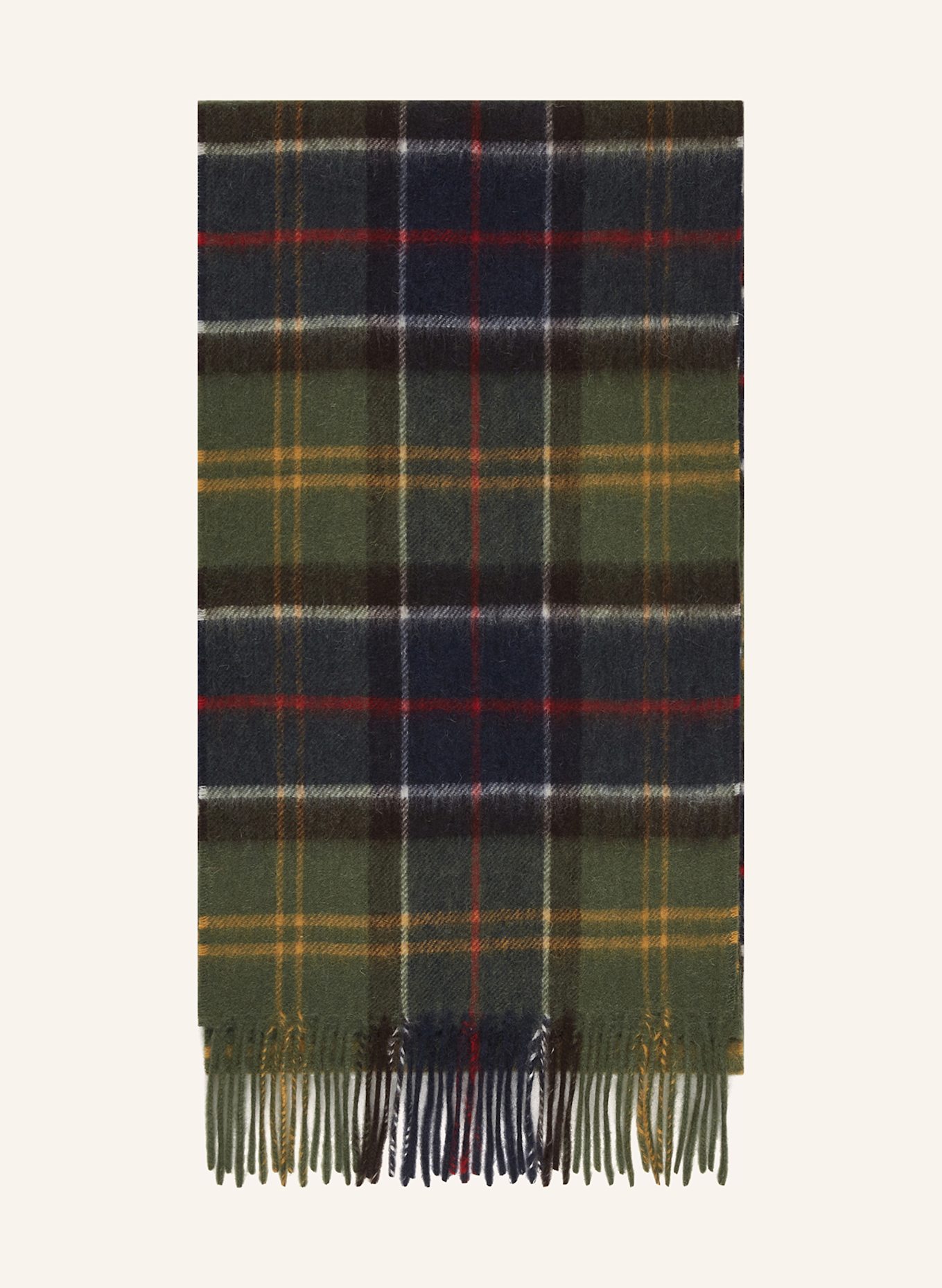 Barbour Šála: OLIVOVÁ / TMAVĚ MODRÁ / TMAVĚ ŽLUTÁ