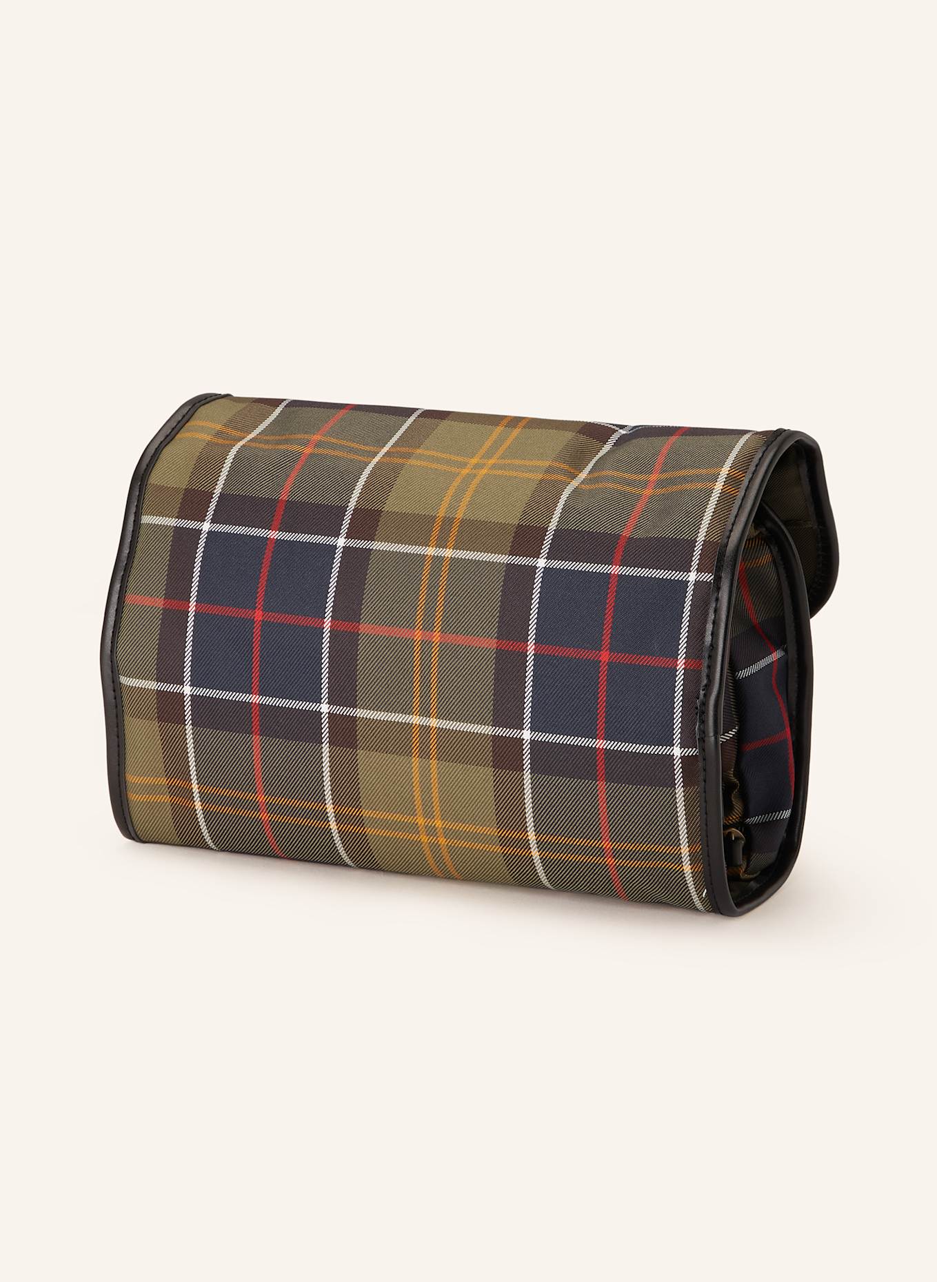 Barbour Kulturtasche TARTAN: OLIV / DUNKELBLAU / ROT