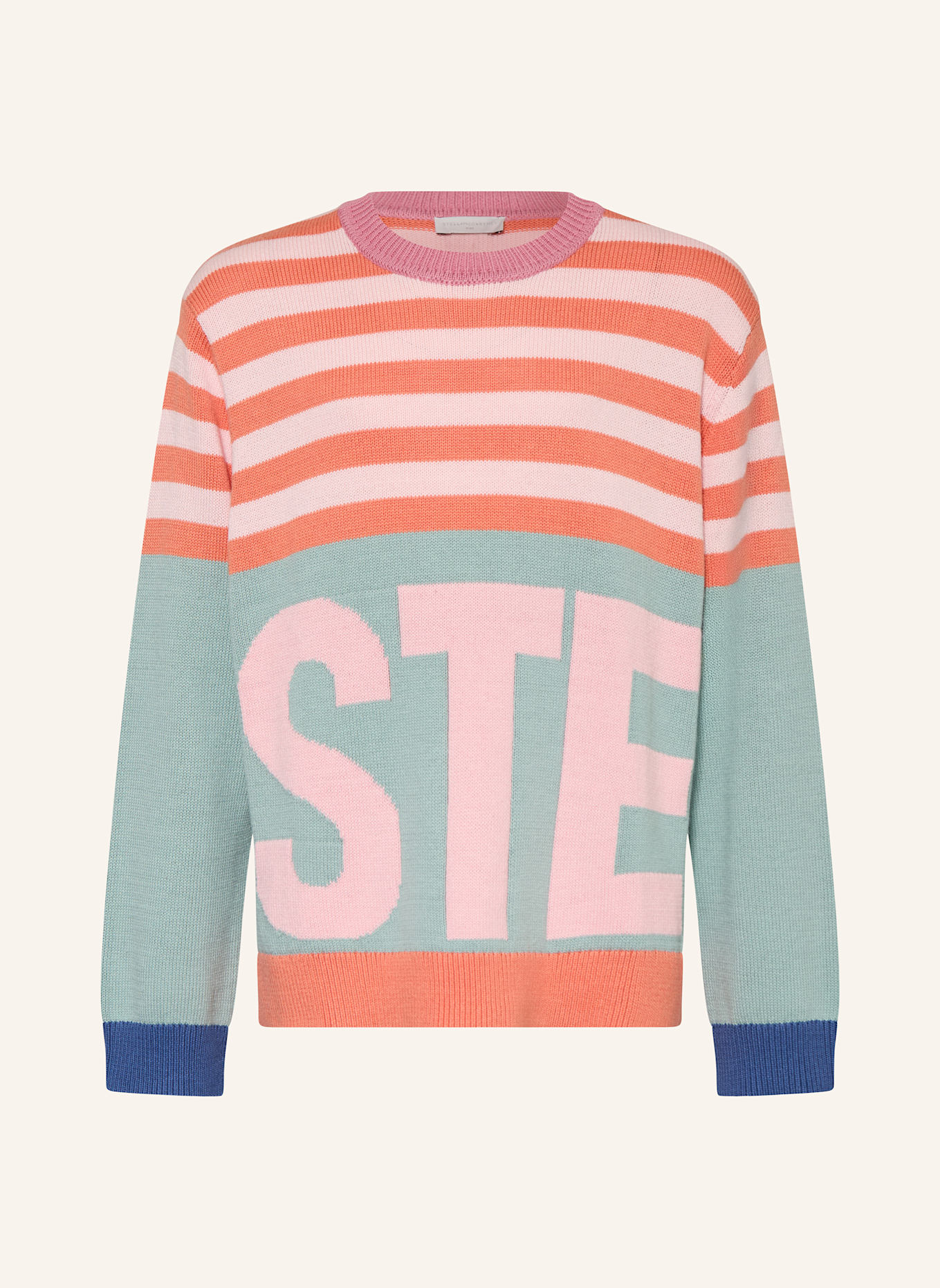 STELLA McCARTNEY KIDS Sweater: ORANGE / NEON TURQUOISE