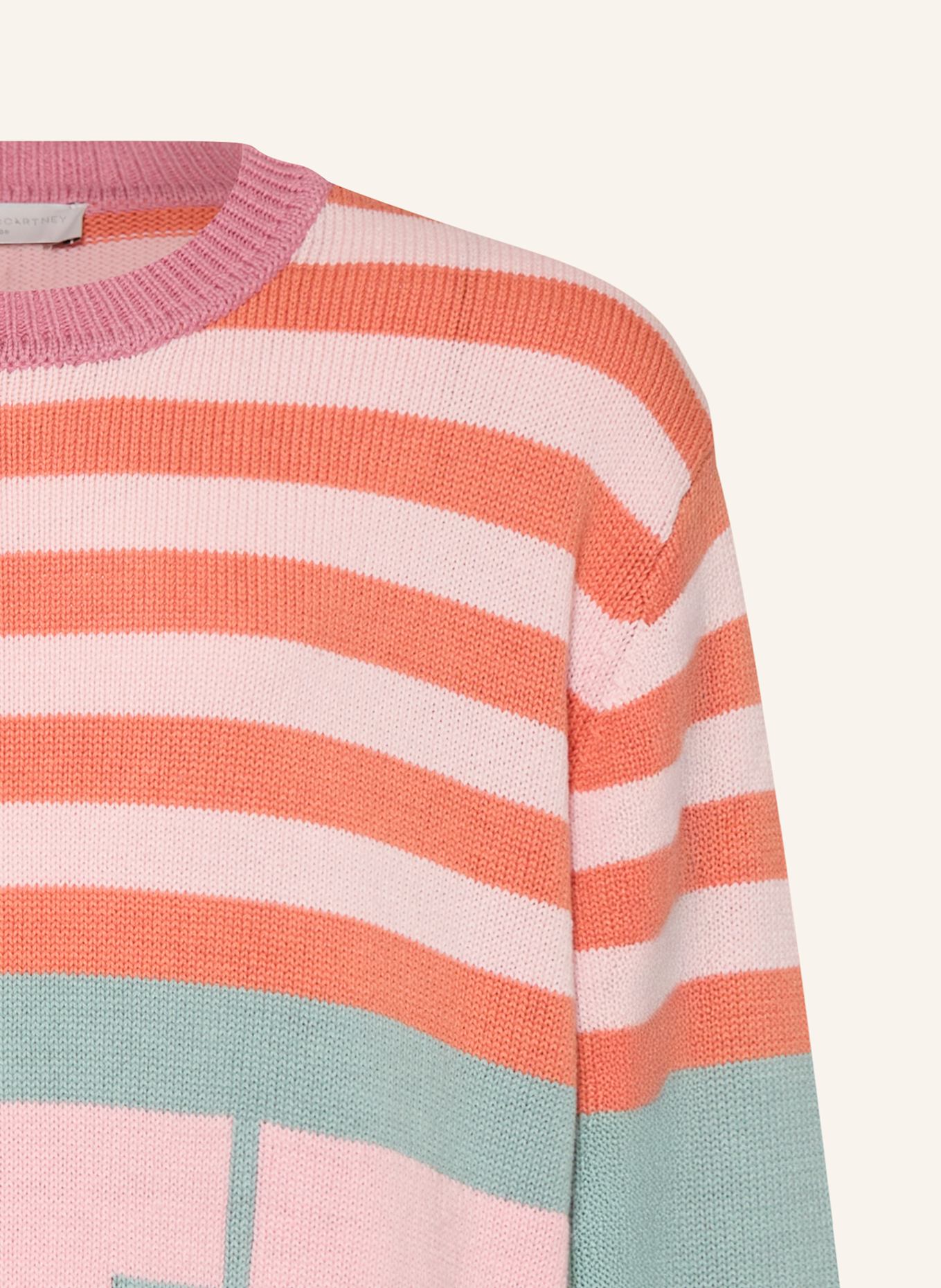 STELLA McCARTNEY KIDS Sweater: ORANGE / NEON TURQUOISE