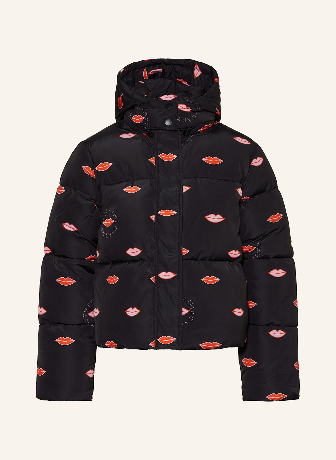 STELLA McCARTNEY KIDS Steppjacke mit abnehmbarer Kapuze: SCHWARZ / ROT