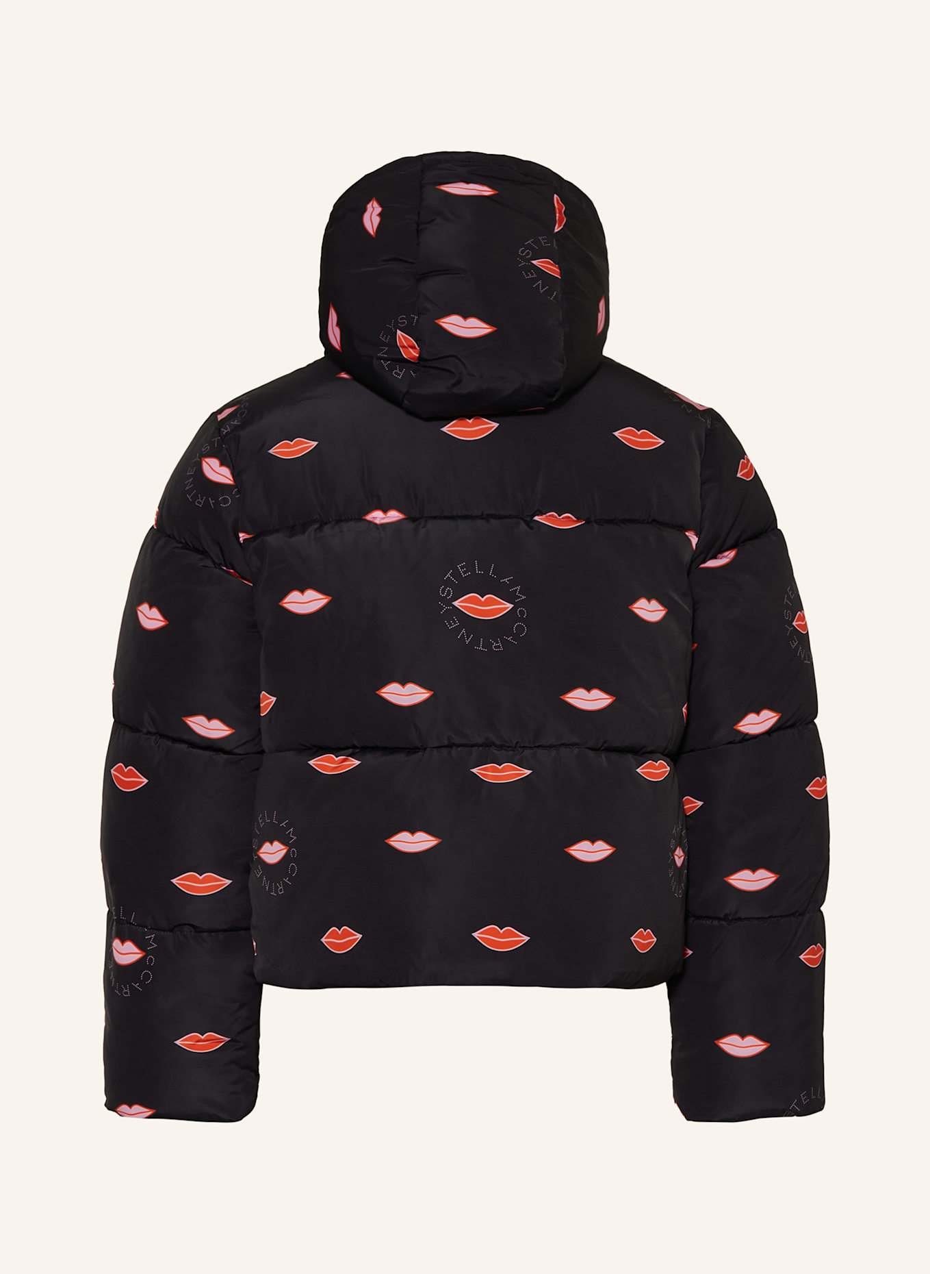 STELLA McCARTNEY KIDS Steppjacke mit abnehmbarer Kapuze: SCHWARZ / ROT