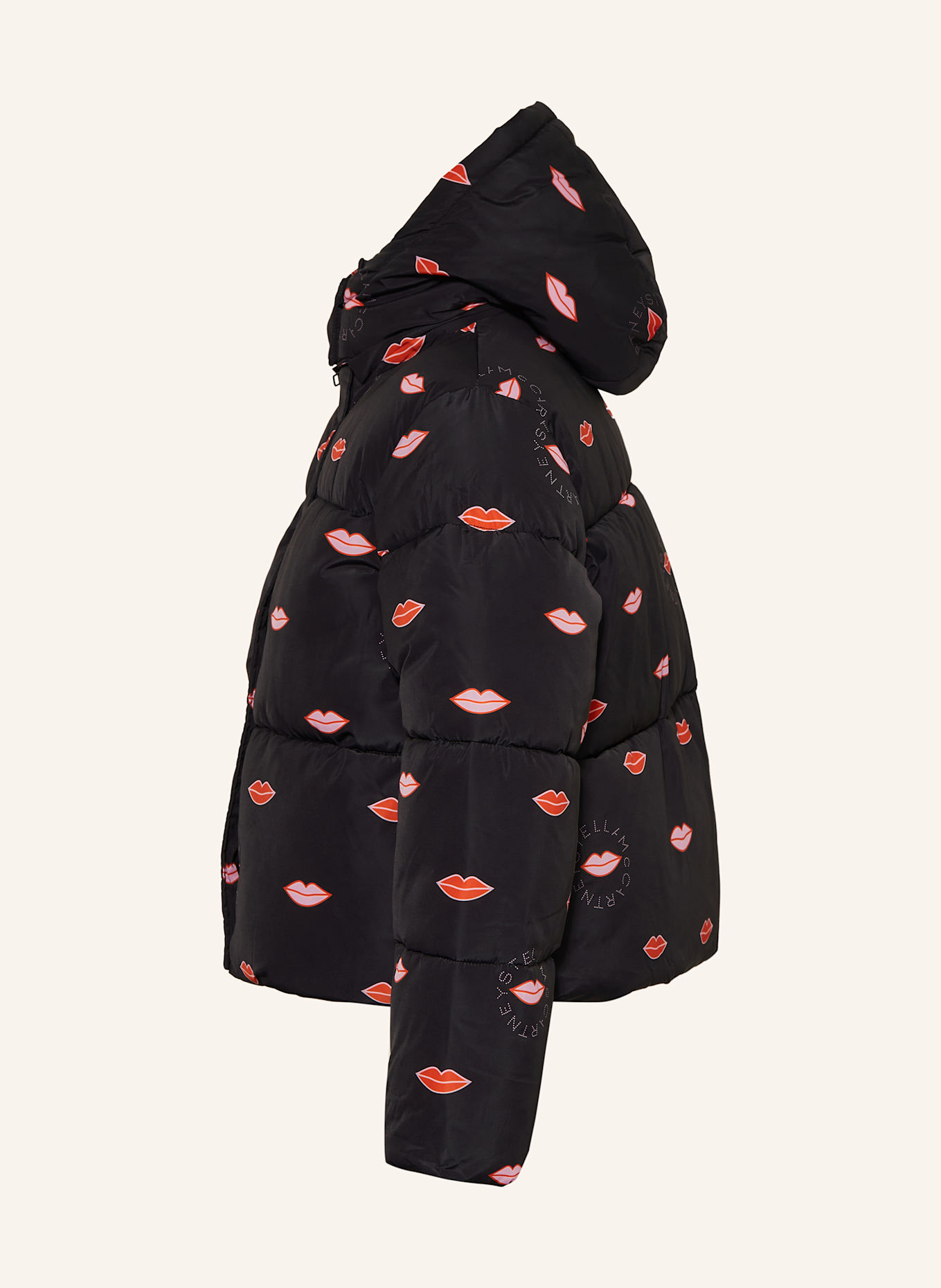 STELLA McCARTNEY KIDS Steppjacke mit abnehmbarer Kapuze: SCHWARZ / ROT
