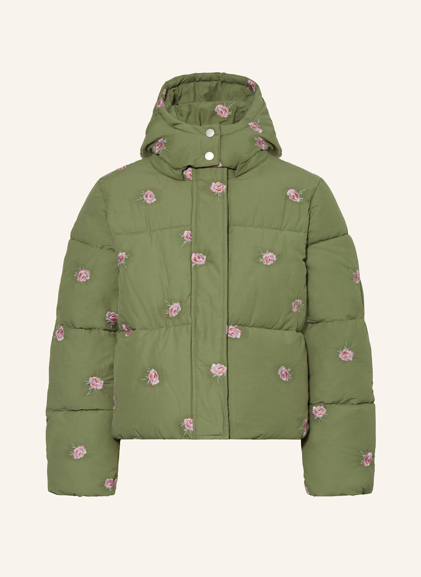 STELLA McCARTNEY KIDS Steppjacke mit abnehmbarer Kapuze: HELLGRÜN / HELLROSA