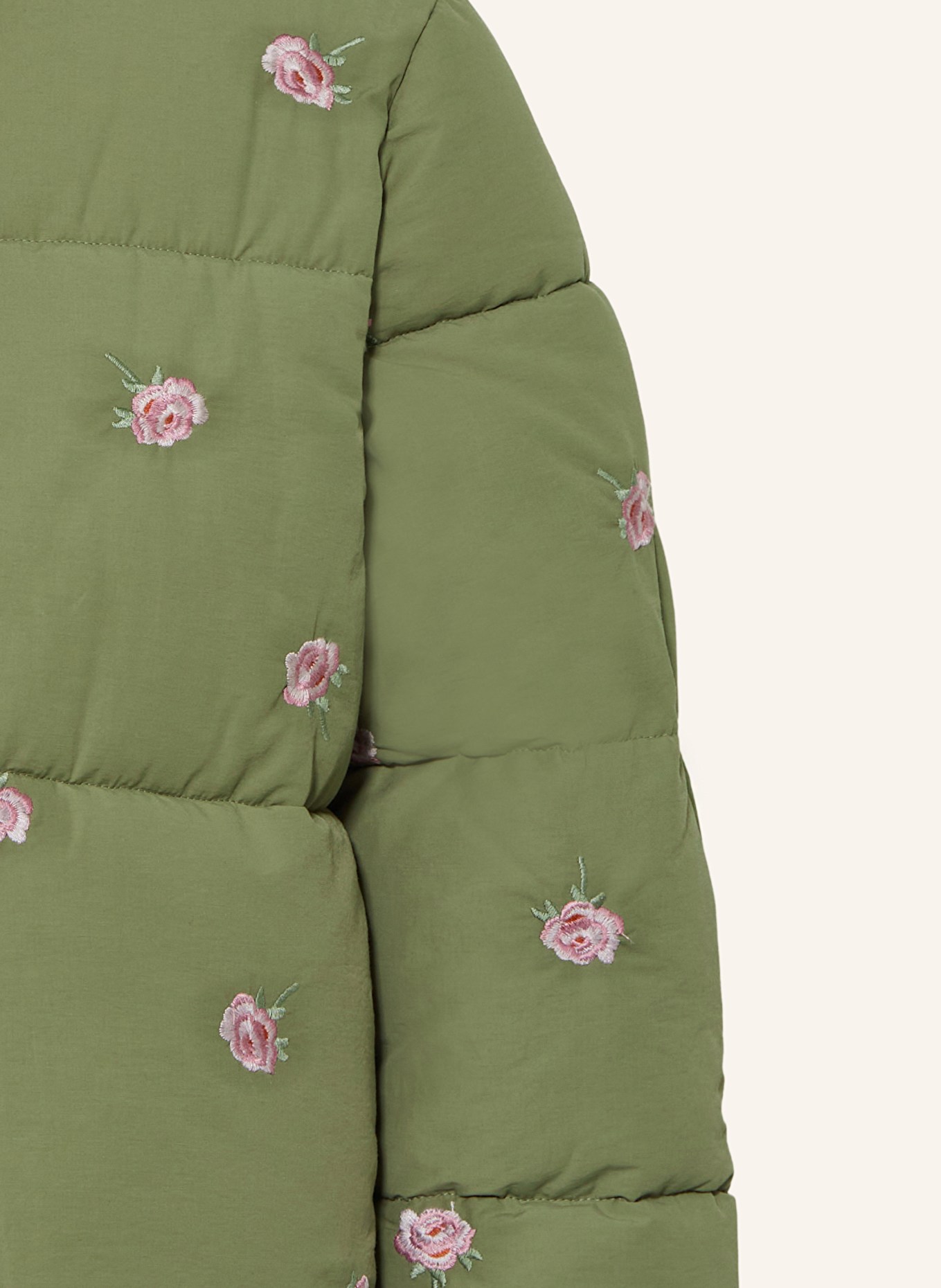 STELLA McCARTNEY KIDS Steppjacke mit abnehmbarer Kapuze: HELLGRÜN / HELLROSA