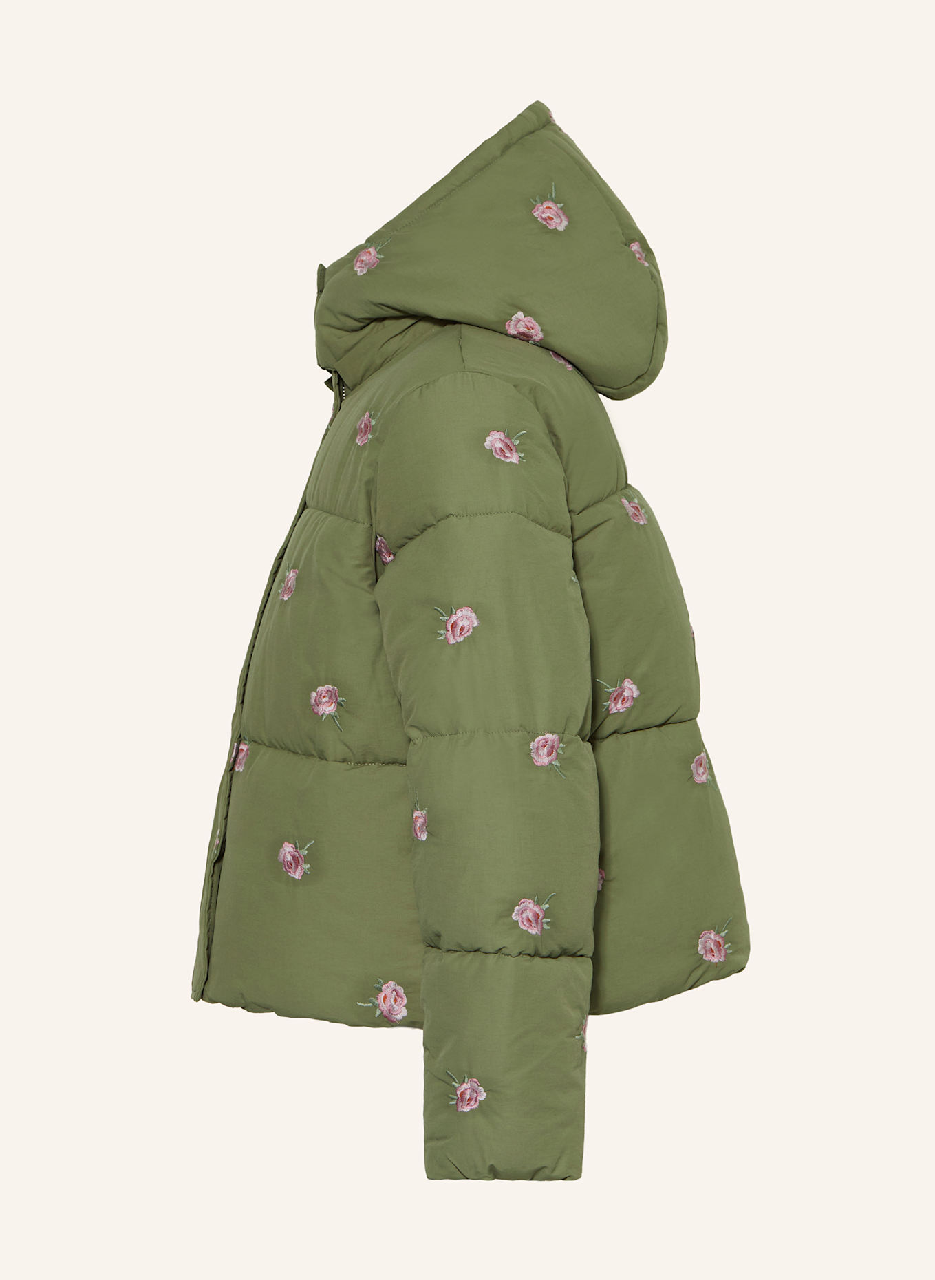 STELLA McCARTNEY KIDS Steppjacke mit abnehmbarer Kapuze: HELLGRÜN / HELLROSA