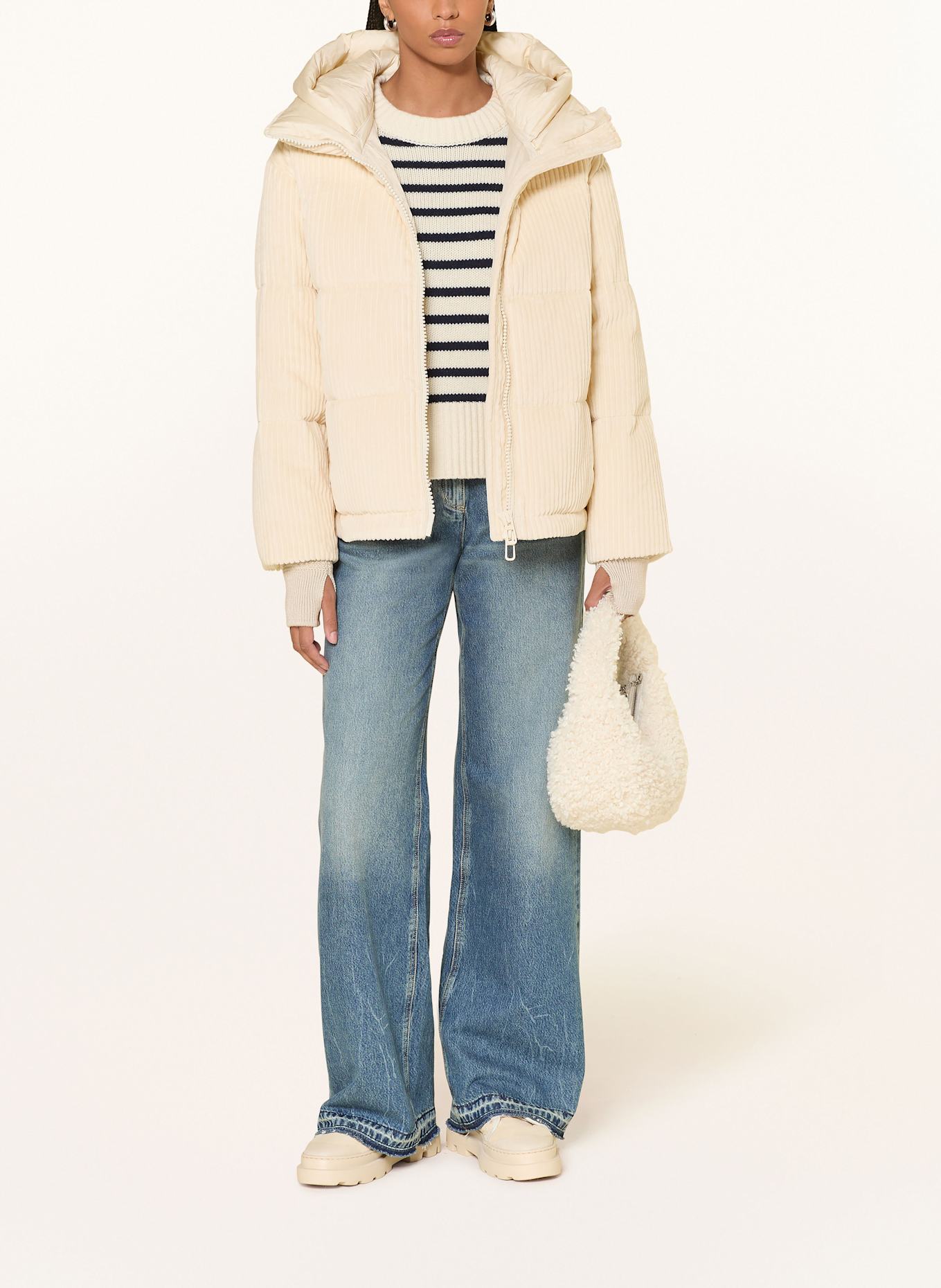 DUNO Daunenjacke LORA aus Cord: CREME