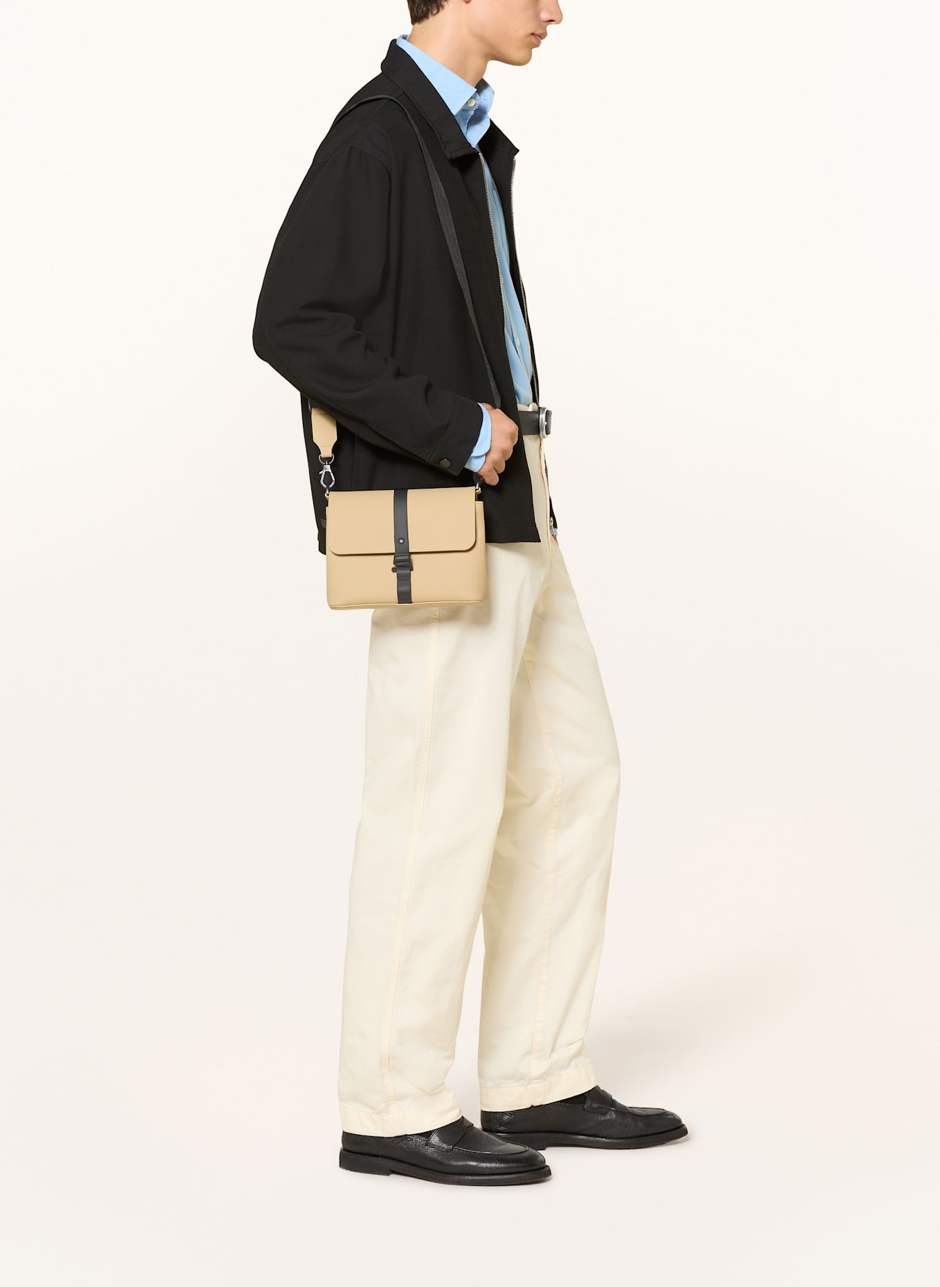 GASTON LUGA Umhängetasche SPLÄSH: SCHWARZ / BEIGE