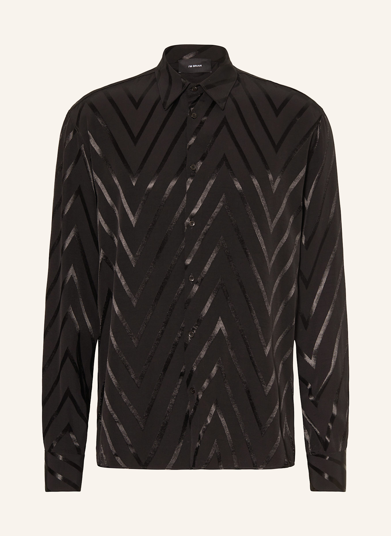I'M BRIAN Satinhemd Regular Fit: SCHWARZ