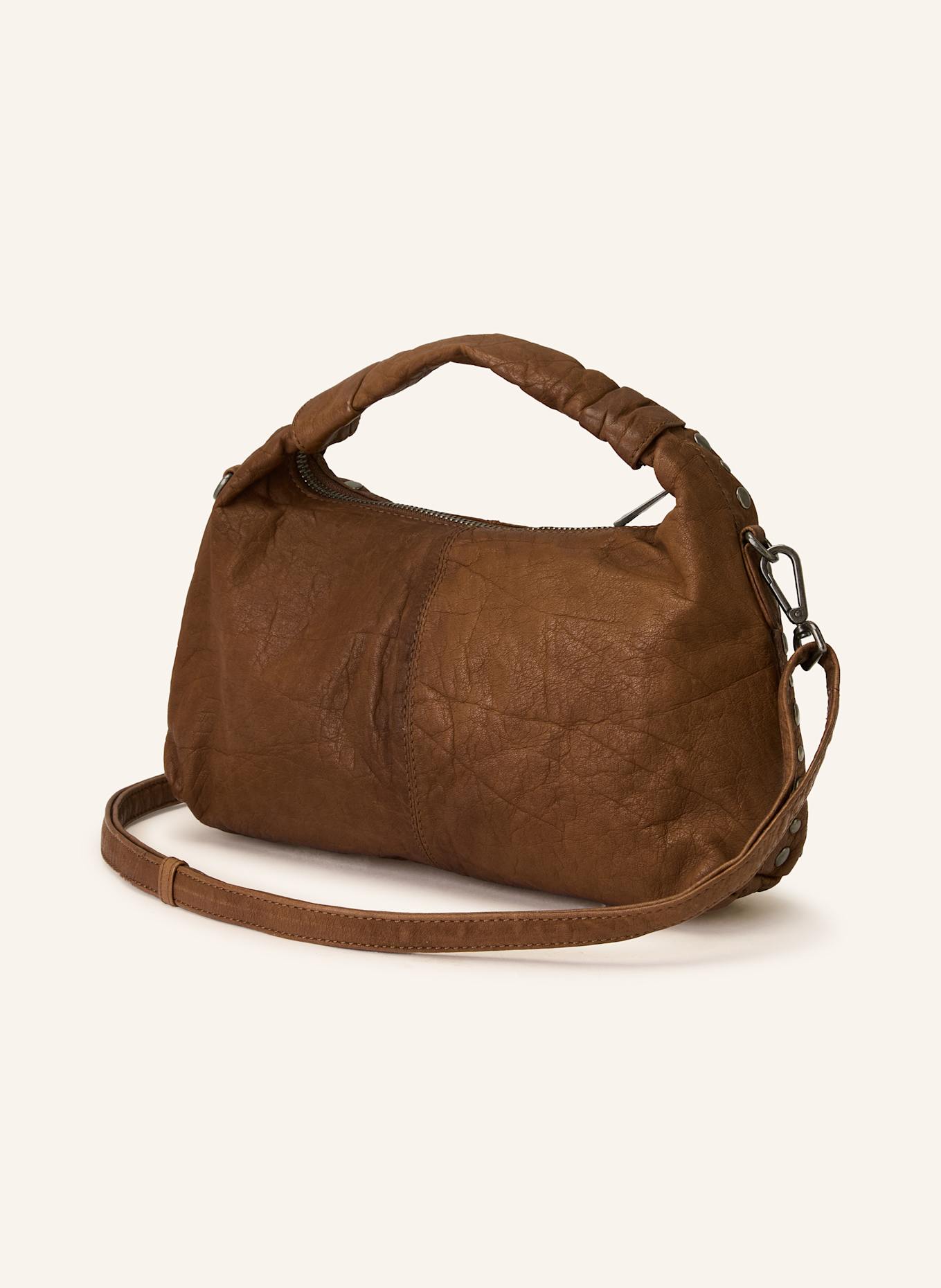 NÚNOO Handtasche DANDY mit Nieten: BRAUN