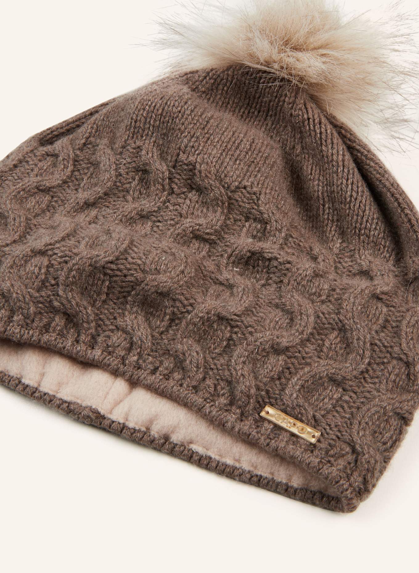 CAPO Mütze mit Cashmere: BRAUN