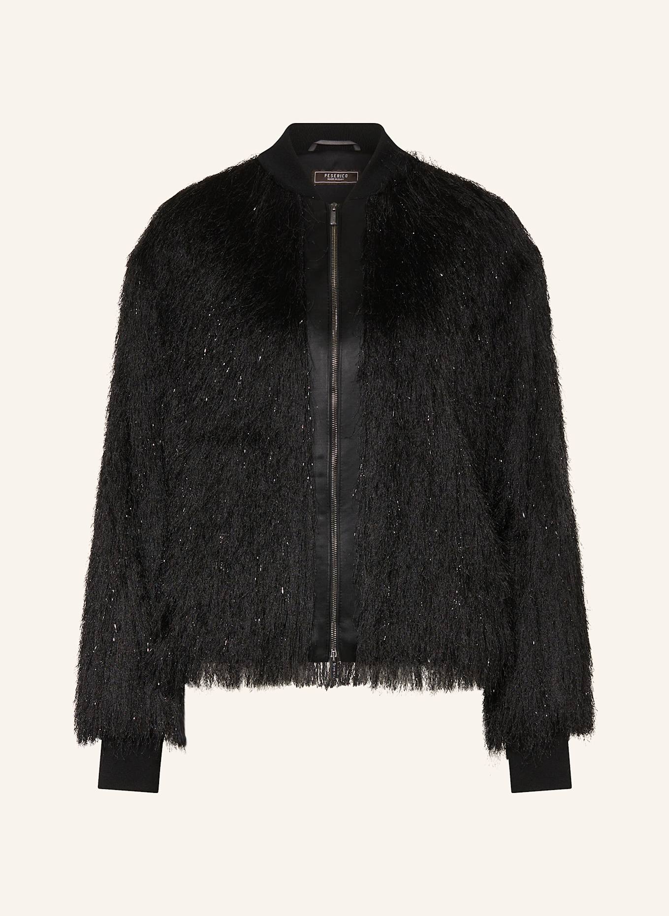 PESERICO Blouson mit Glitzergarn: SCHWARZ