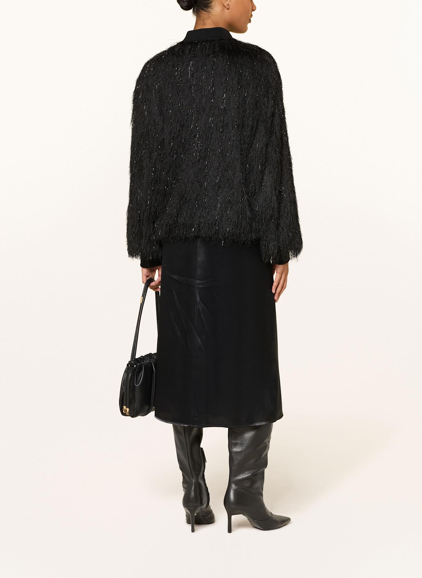 PESERICO Blouson mit Glitzergarn: SCHWARZ