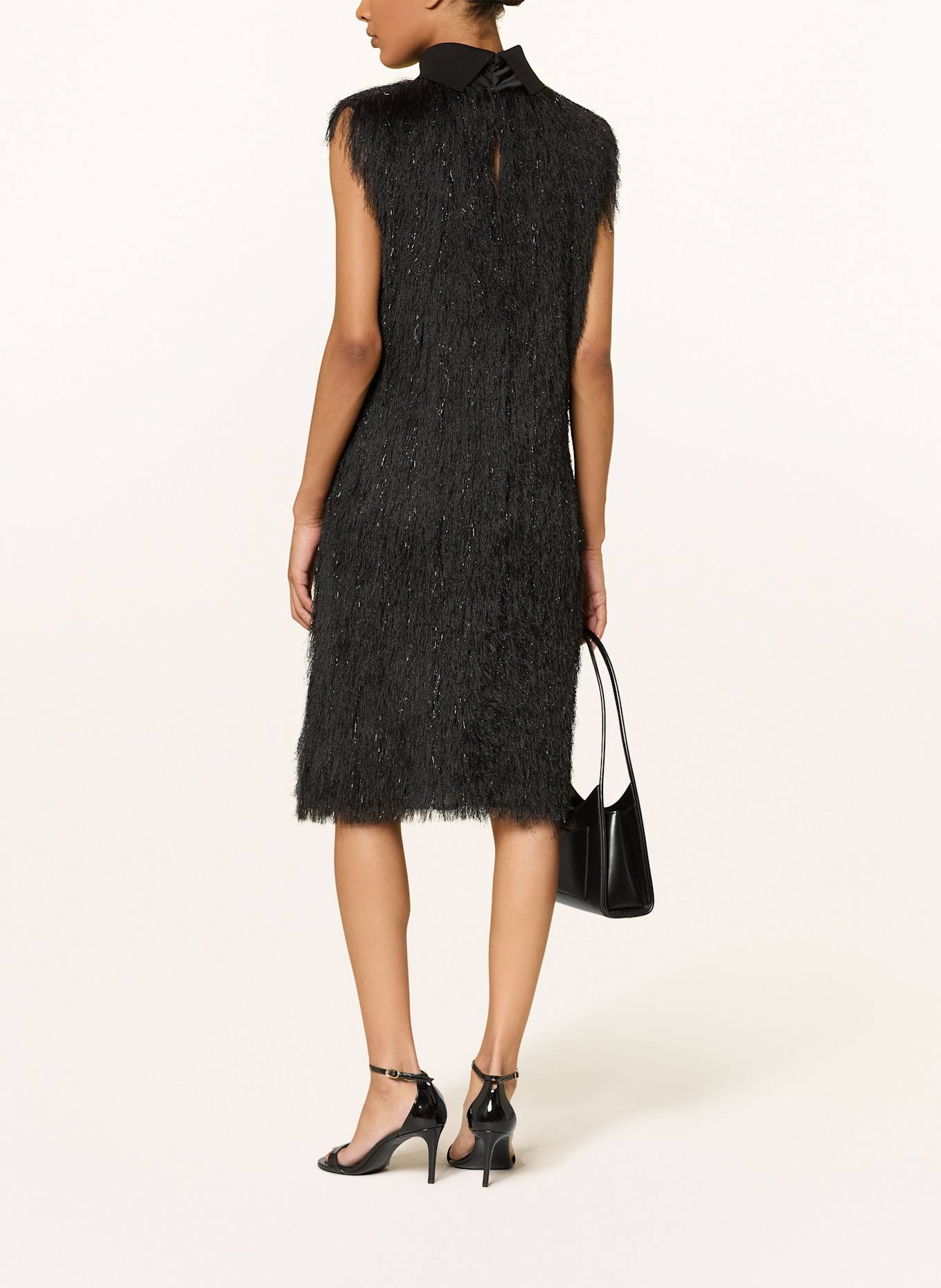 PESERICO Kleid mit Glitzergarn: SCHWARZ