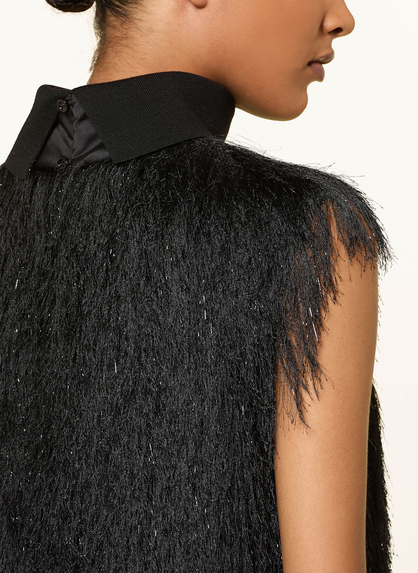 PESERICO Kleid mit Glitzergarn: SCHWARZ