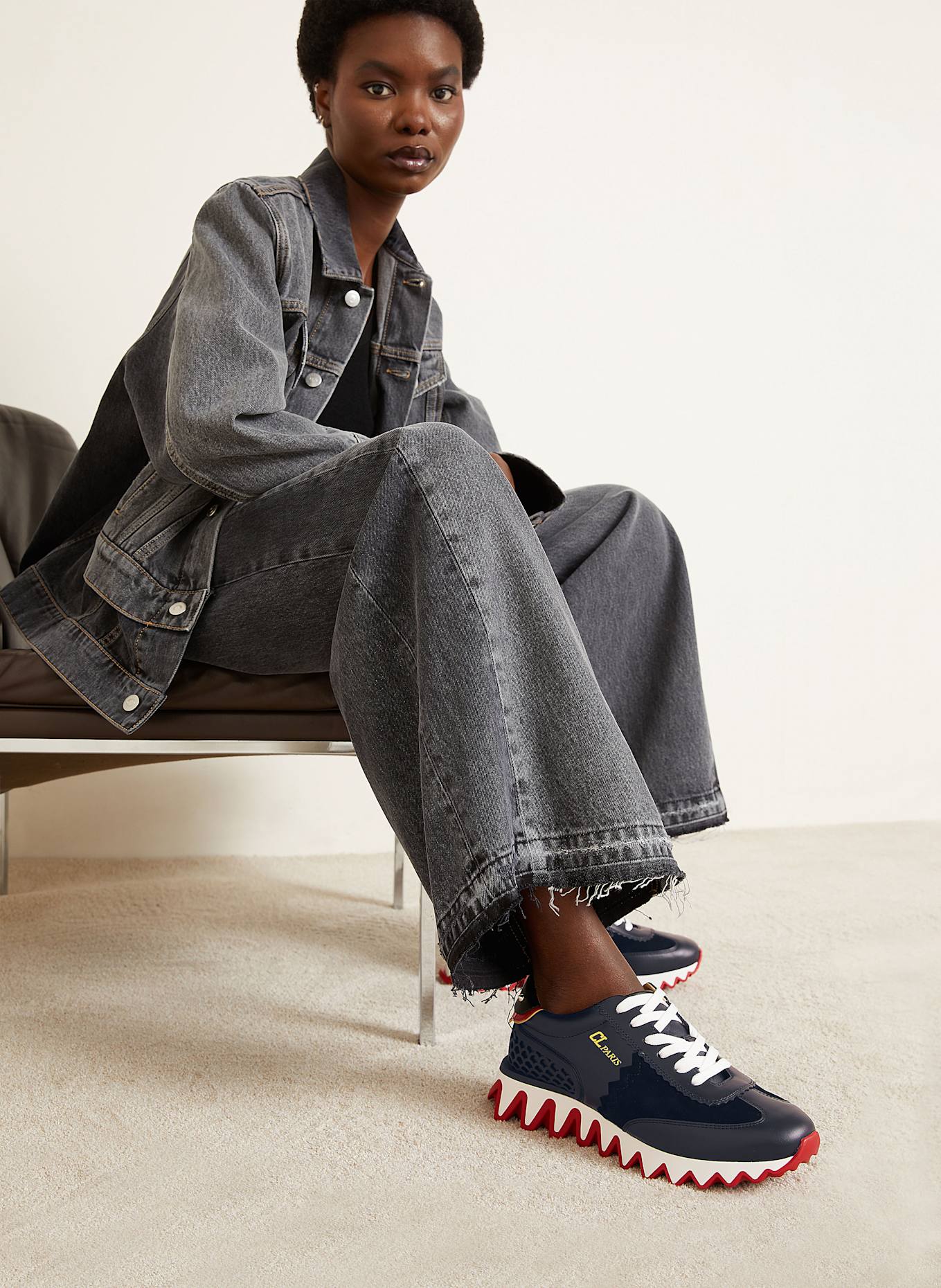 Christian Louboutin Sneaker LOUBISHARK: SCHWARZ / ROT